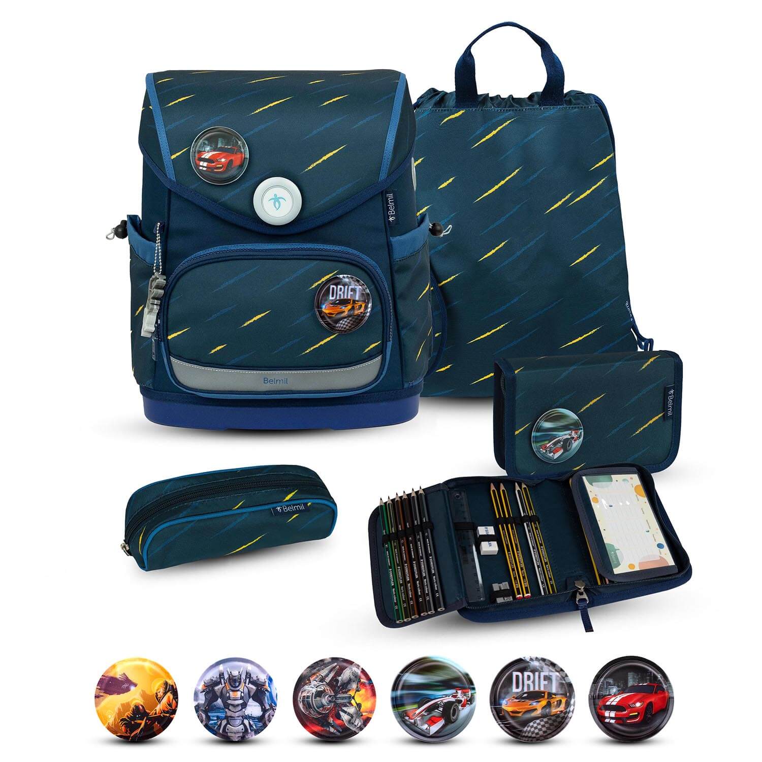 Rucksack Compact Plus Premium Schulranzen Set 5-t. Orion Blue Tasche