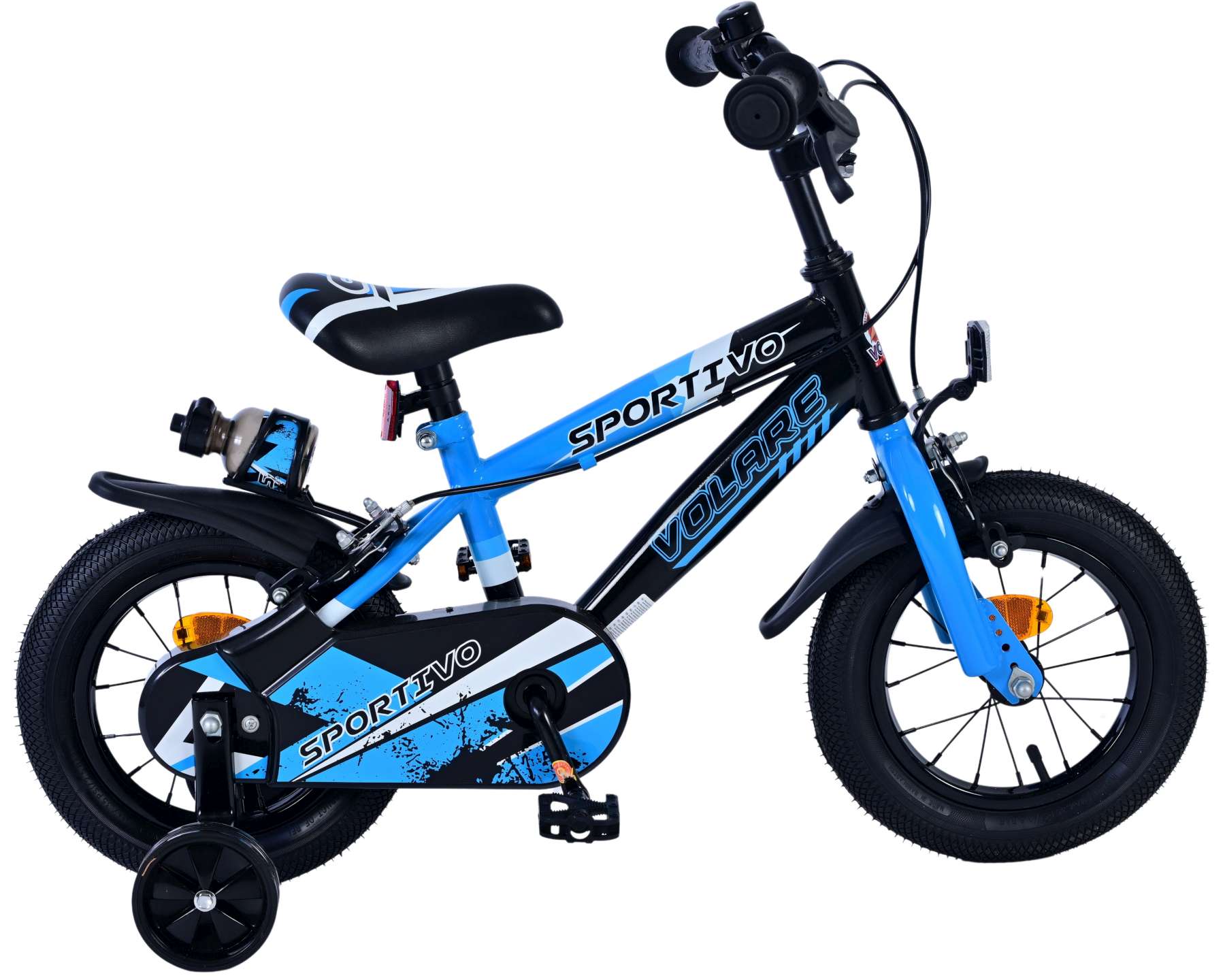 Kinderfahrrad Sportivo für Jungen 12 Zoll Kinderrad Schwarz Blau