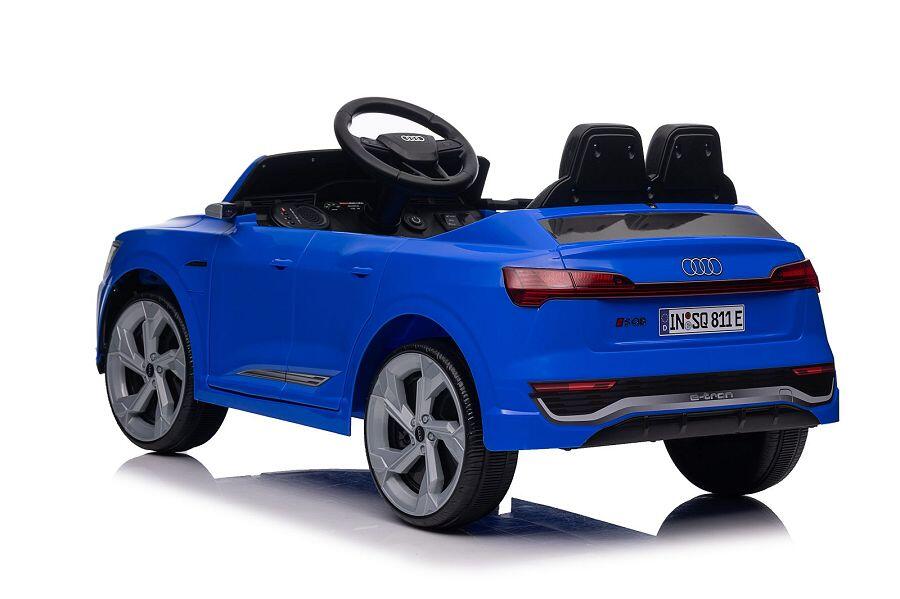 ES-Toys Kinderfahrzeug – Elektro Auto „Audi SQ8“ – lizenziert – 12V Akku und 2 Motoren- 2,4Ghz + MP3 + Leder + EVA – Blau
