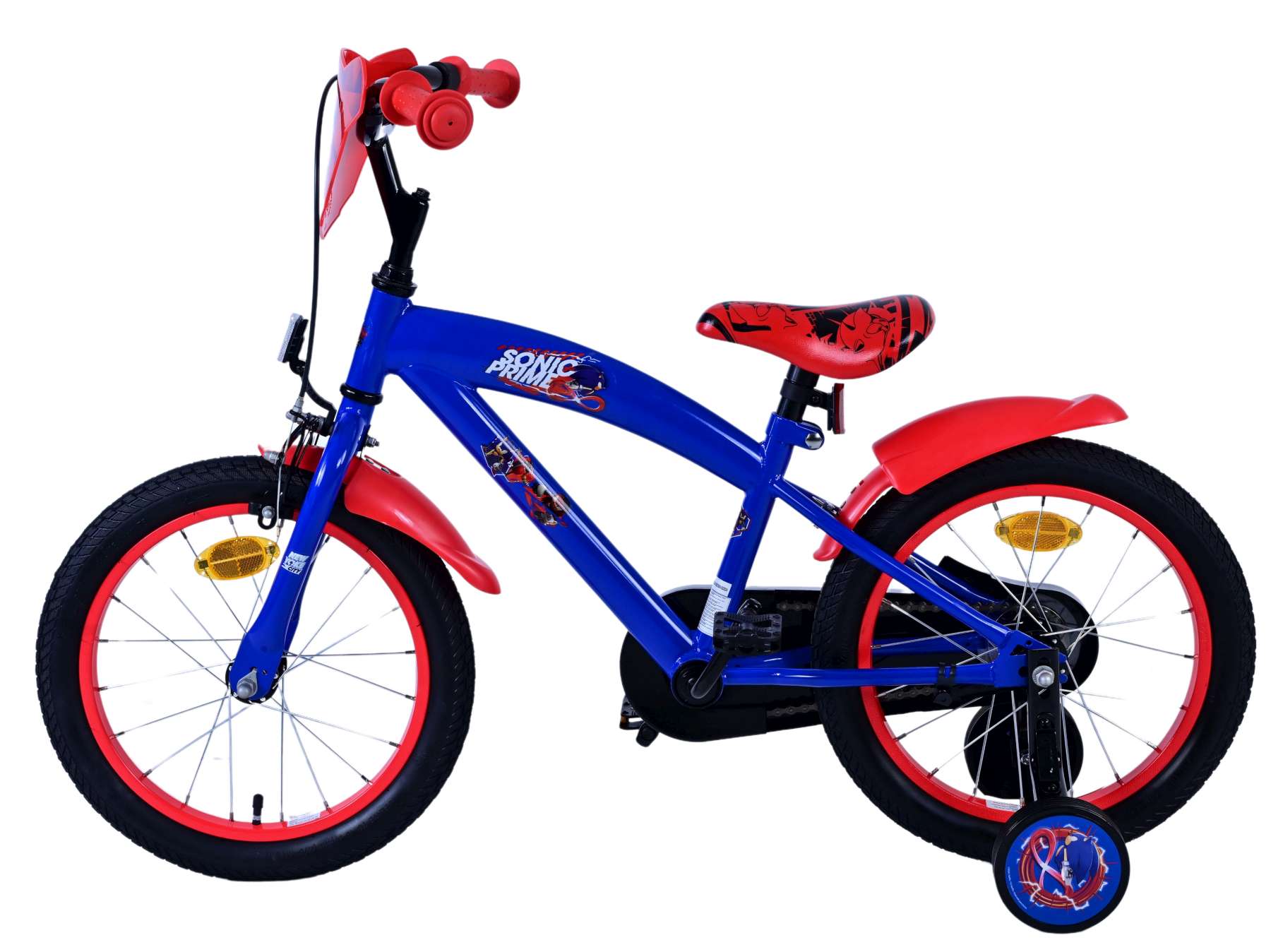 Kinderfahrrad Sonic Prime Fahrrad Jungen 16 Zoll Kinderrad in Blau Rot