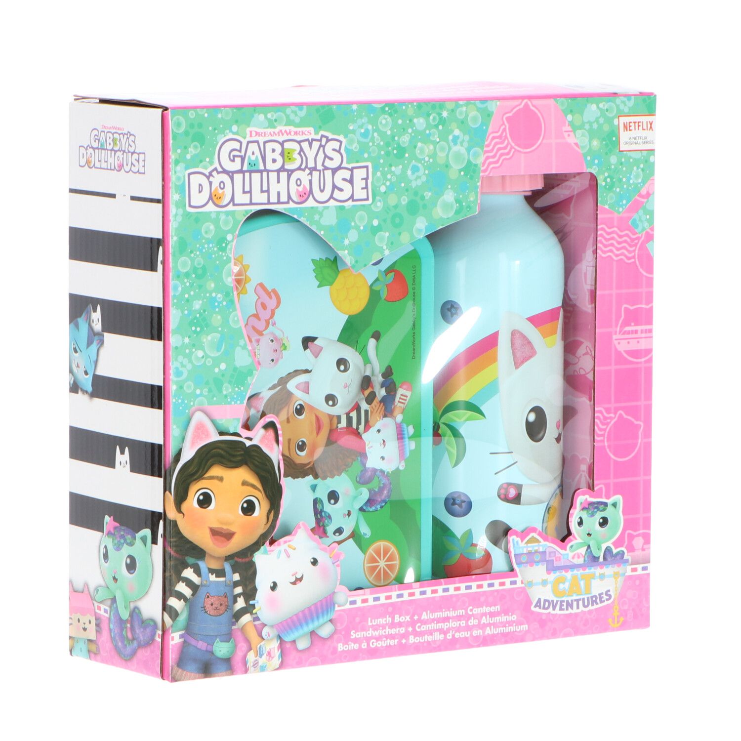 Gabby's Dollhouse Kinder-Lunchbox Brotdose Alu Trinkflasche