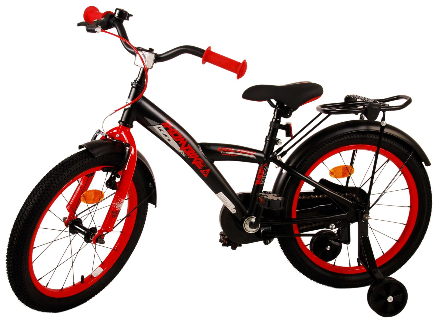 Kinderfahrrad Thombike für Jungen 18 Zoll Kinderrad in Schwarz Rot