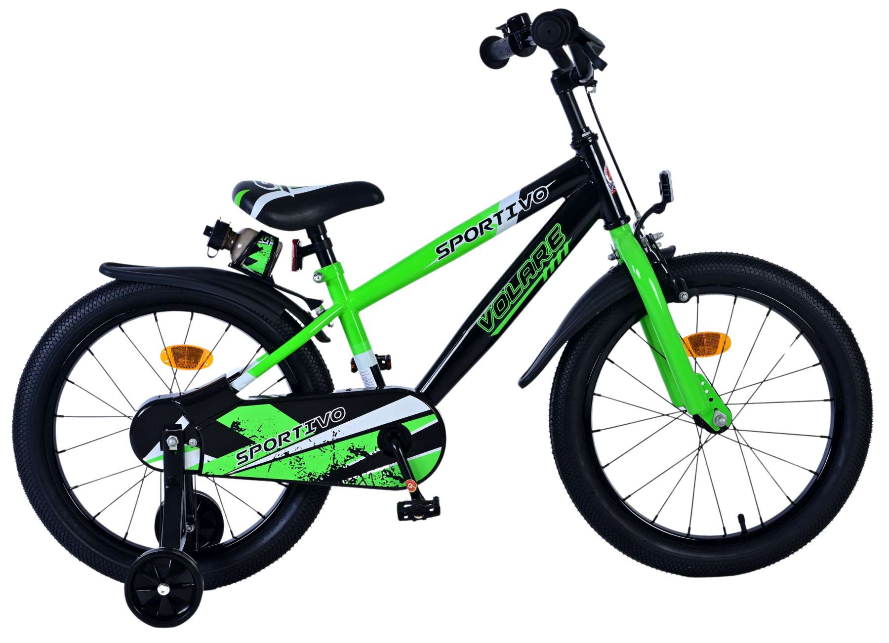 Kinderfahrrad Rocky Fahrrad für Jungen 18 Zoll Kinderrad Grün Schwarz