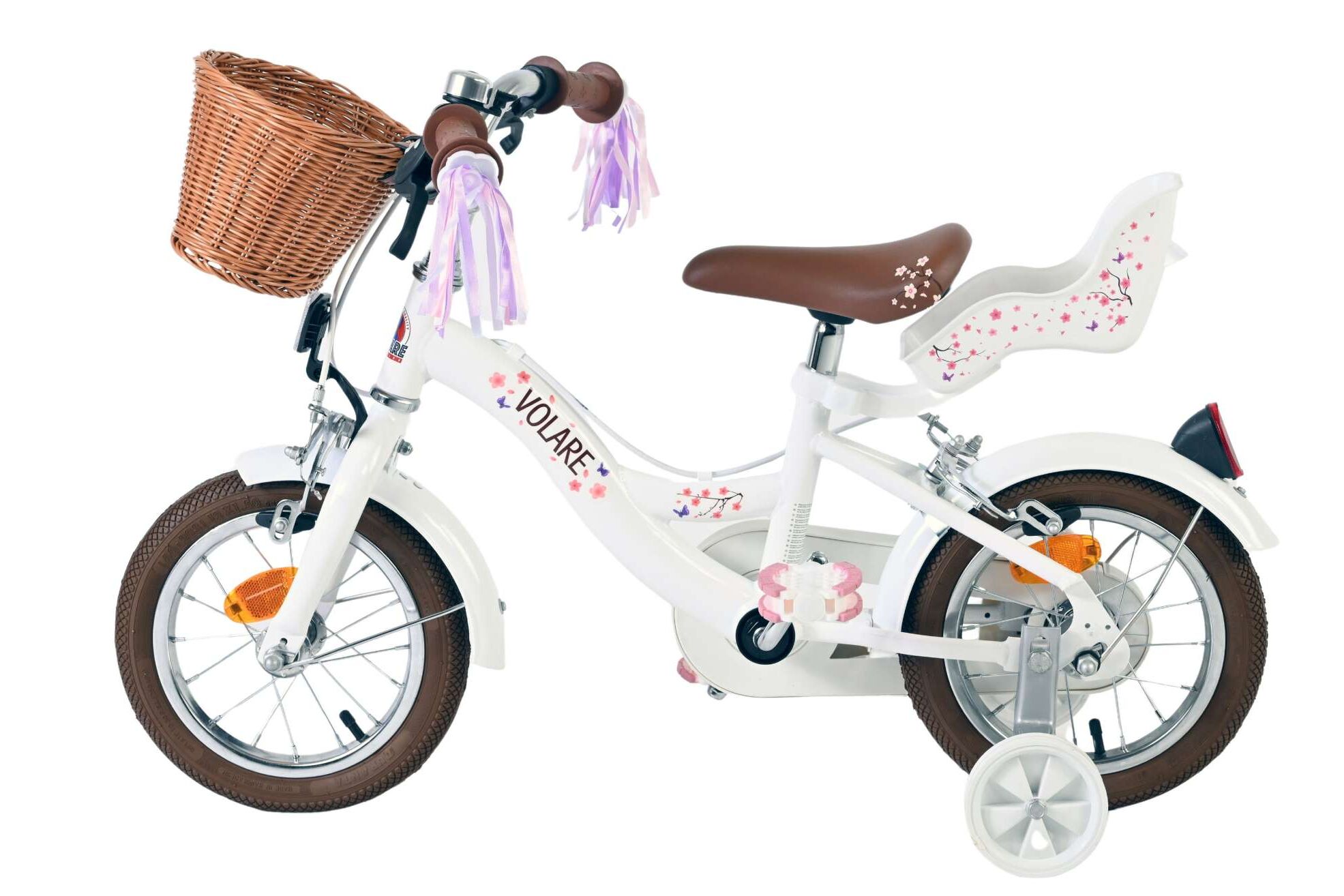 Volare Kinderfahrrad Blossom für Mädchen 12 Zoll Kinderrad in Weiß, Zwei Handbremsen Volare Kinderfahrrad Blossom für Mädchen 12 Zoll Kinderrad in Weiß, Zwei Handbremsen