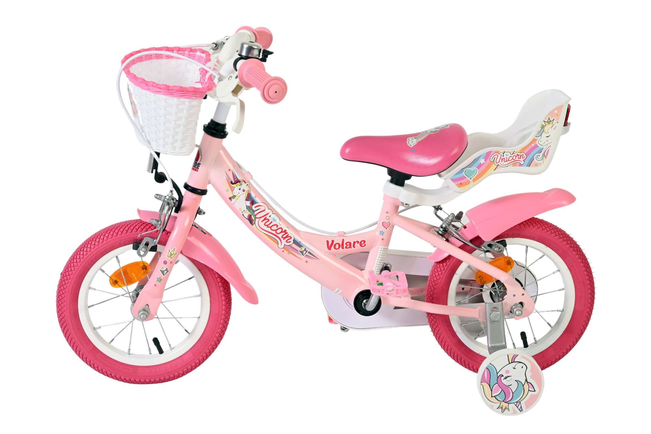 Kinderfahrrad Unicorn für Mädchen 12 Zoll Kinderrad in Rosa, Zwei Handbremsen Kinderfahrrad Unicorn für Mädchen 12 Zoll Kinderrad in Rosa, Zwei Handbremsen