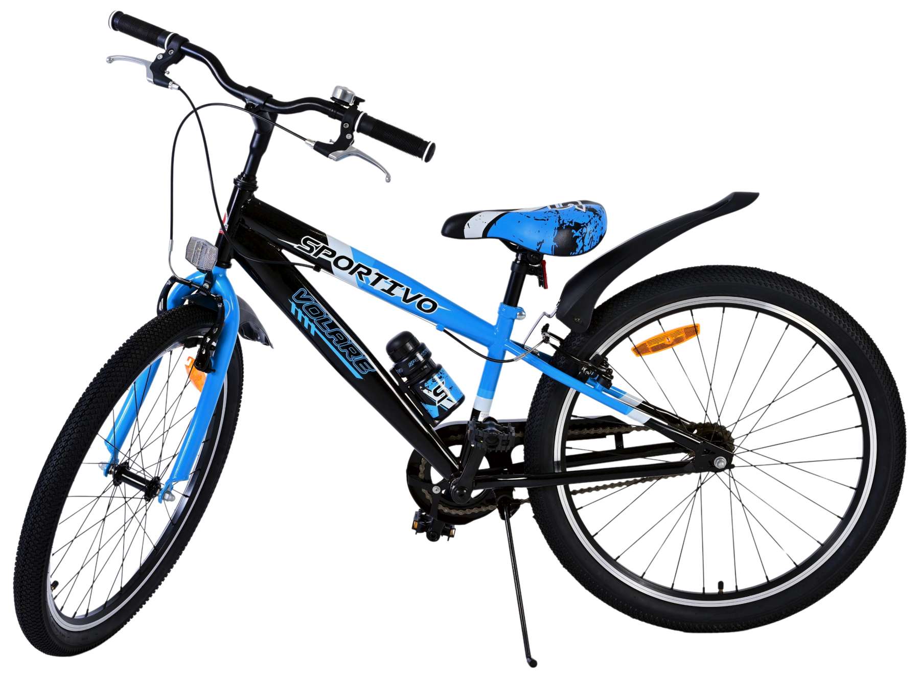Kinderfahrrad Sportivo für Jungen 24 Zoll Kinderrad in Schwarz Blau Zwei Handbremsen