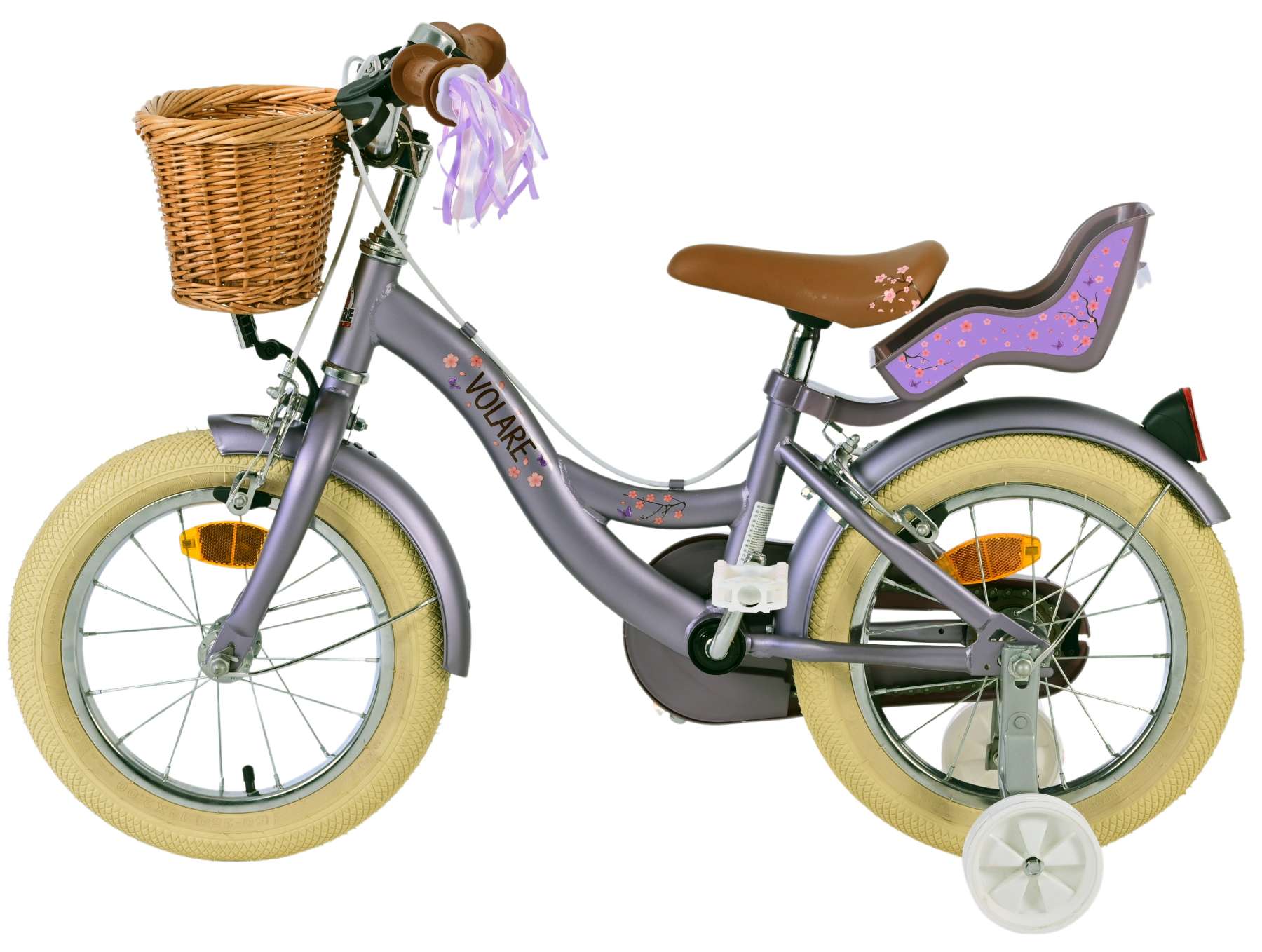 Kinderfahrrad Blossom für Mädchen 14 Zoll Kinderrad in Lila