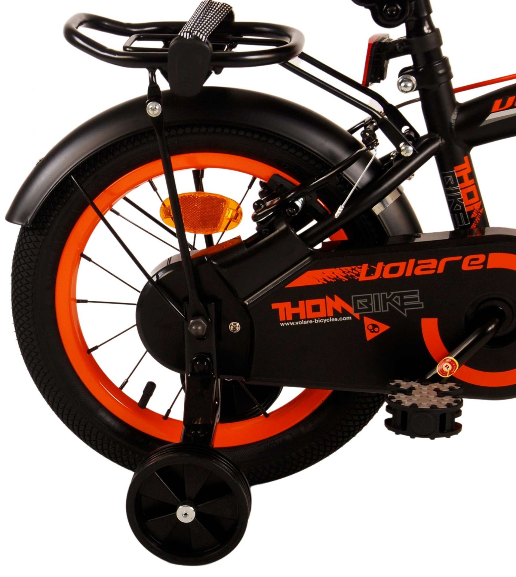 Kinderfahrrad Thombike für Jungen 14 Zoll Kinderrad in Schwarz Orange