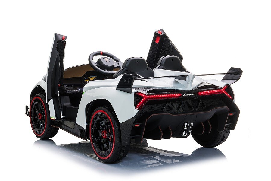 ES-Toys Kinderfahrzeug – Elektro Auto „Lamborghini Veneno 615B“ – lizenziert – 12V7AH, 4 Motoren- 2,4Ghz Fernsteuerung, MP3, Ledersitz+EVA – Pink