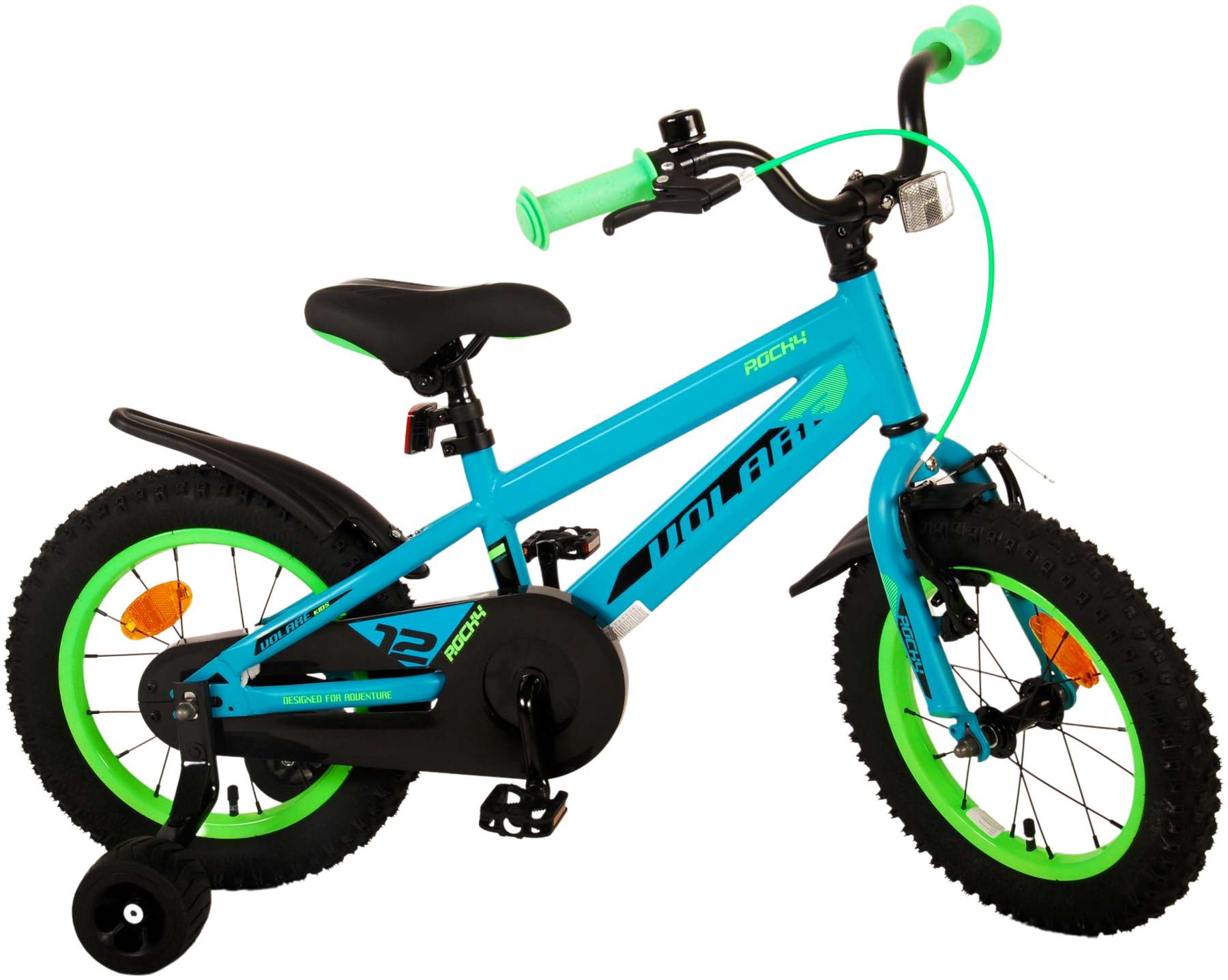 Kinderfahrrad Rocky für Jungen 14 Zoll Kinderrad in Grün Fahrrad