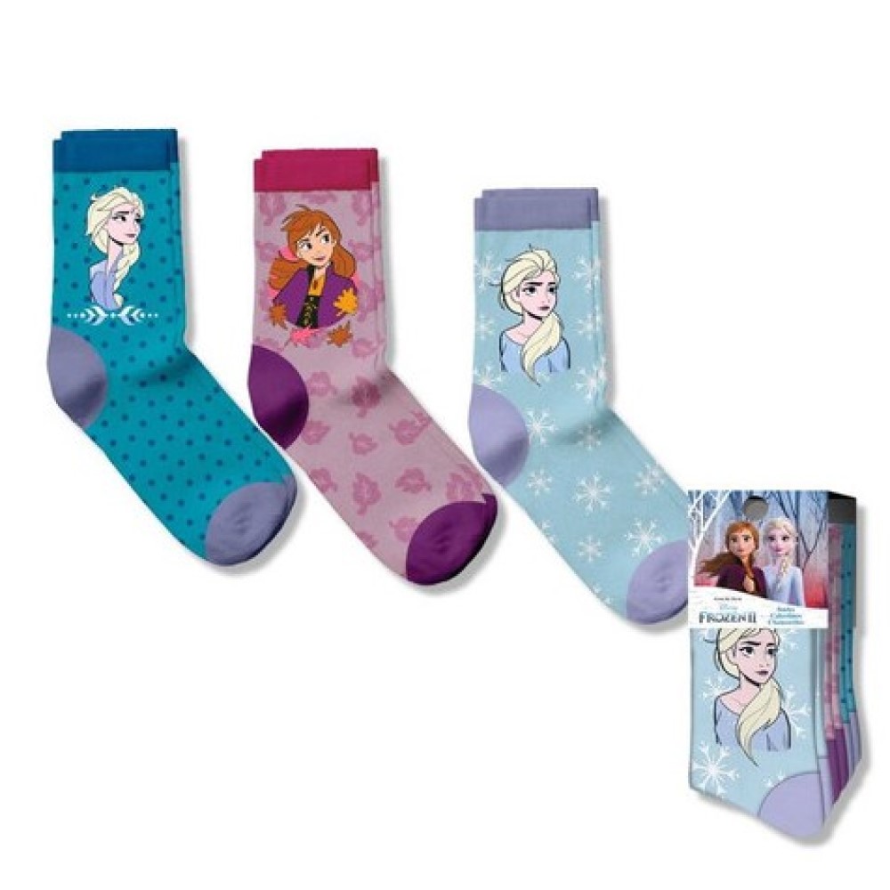Socken mit attraktivem Muster 3 Paar Frozen Elsa Anna
