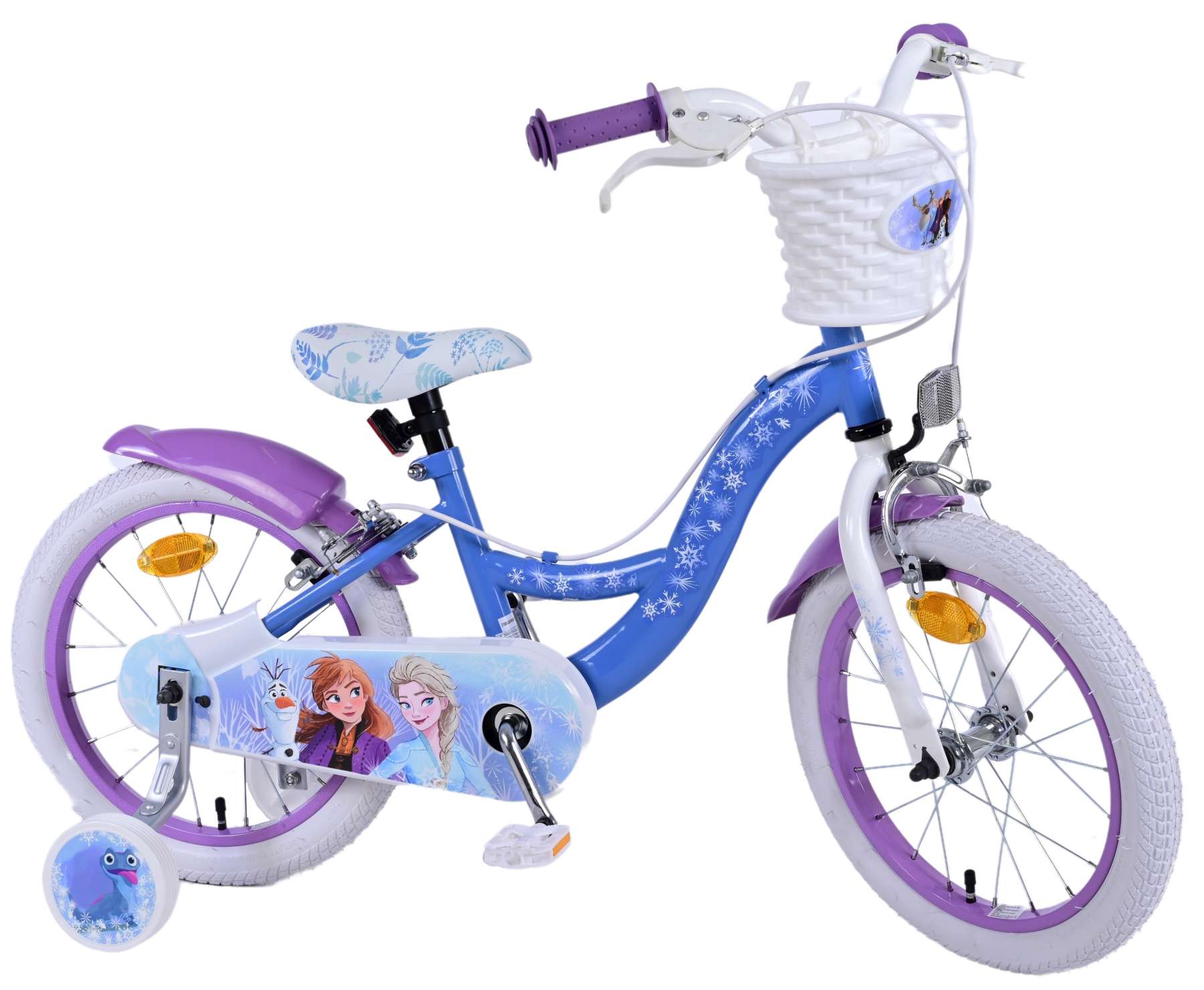 Kinderfahrrad Disney Frozen 2 für Mädchen 16 Zoll Kinderrad Blau/Lila