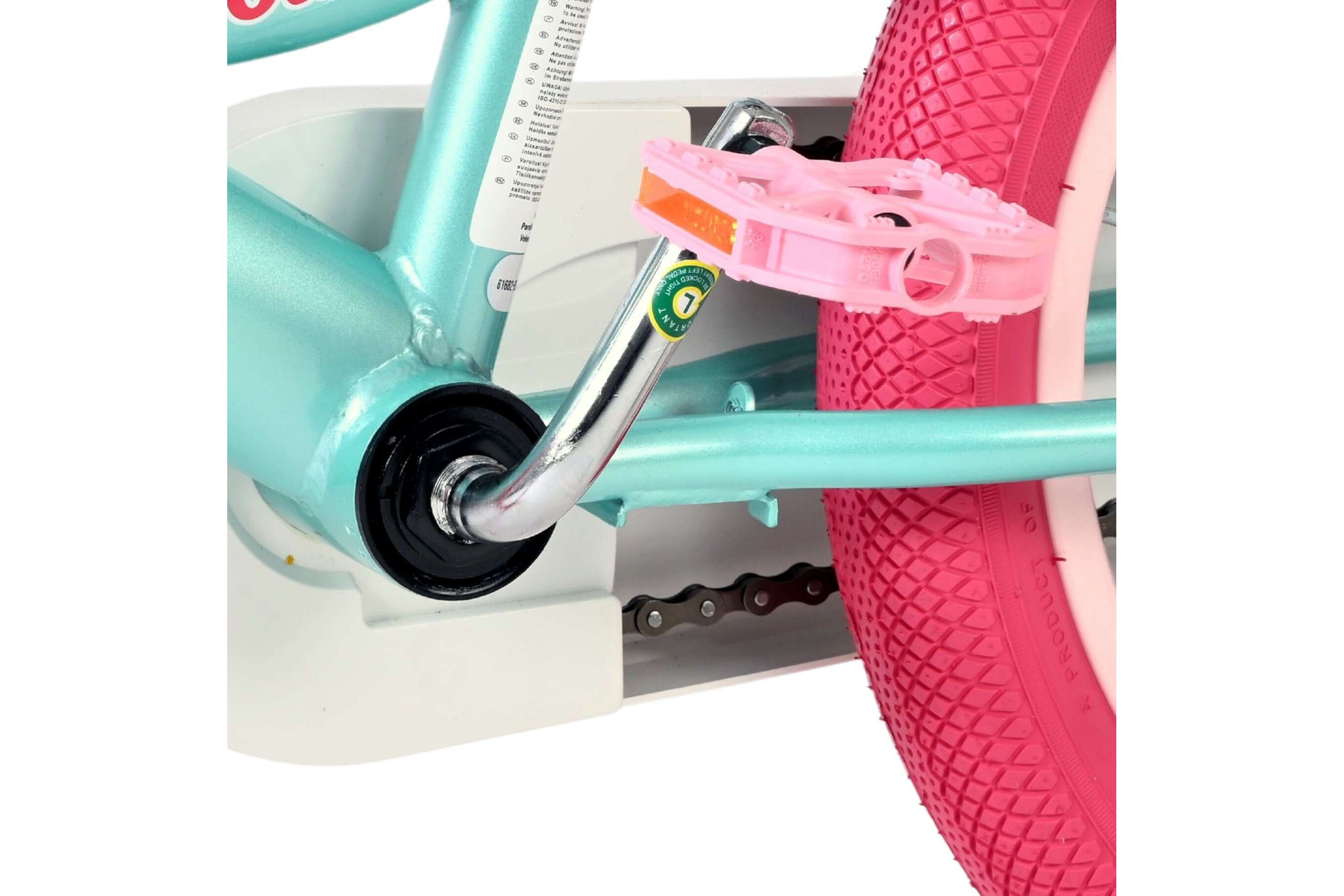 Kinderfahrrad Unicorn für Mädchen 16 Zoll Kinderrad in Grün, Zwei Handbremsen