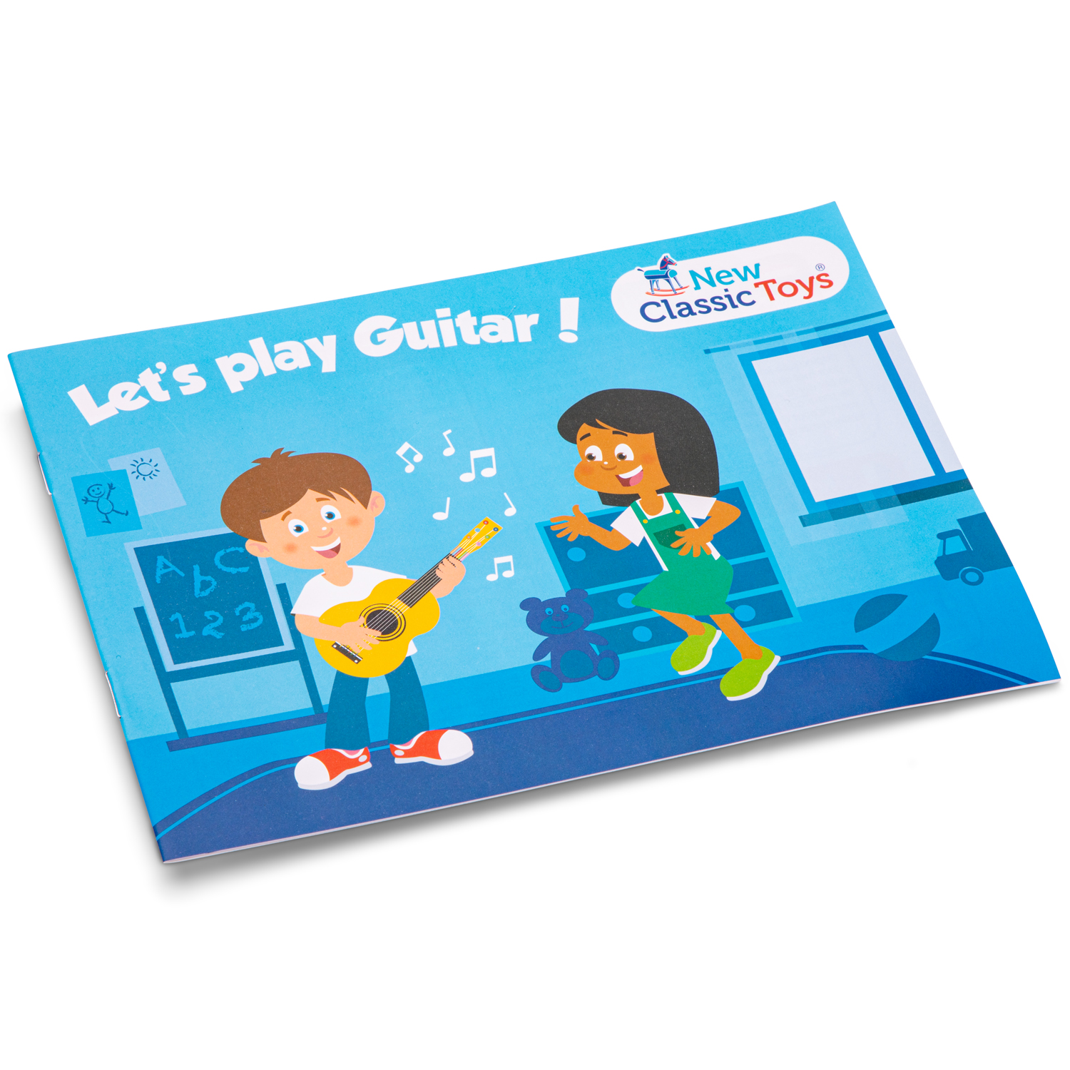 Gitarre pink mit Blumen Kindergitarre Kinder-Instrument Musikspielzeug
