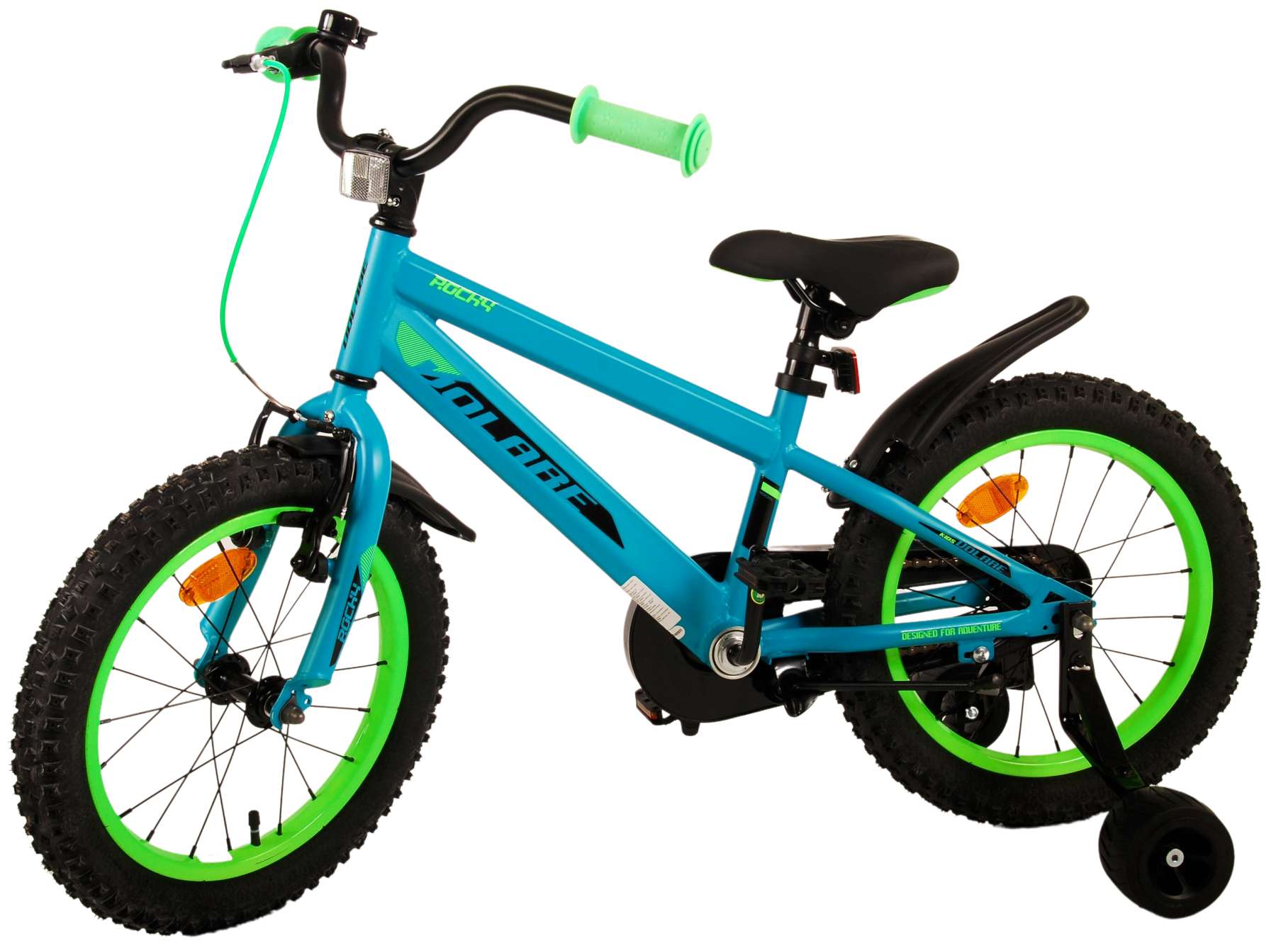 Kinderfahrrad Rocky Fahrrad für Jungen 16 Zoll Kinderrad in Blau/Grün