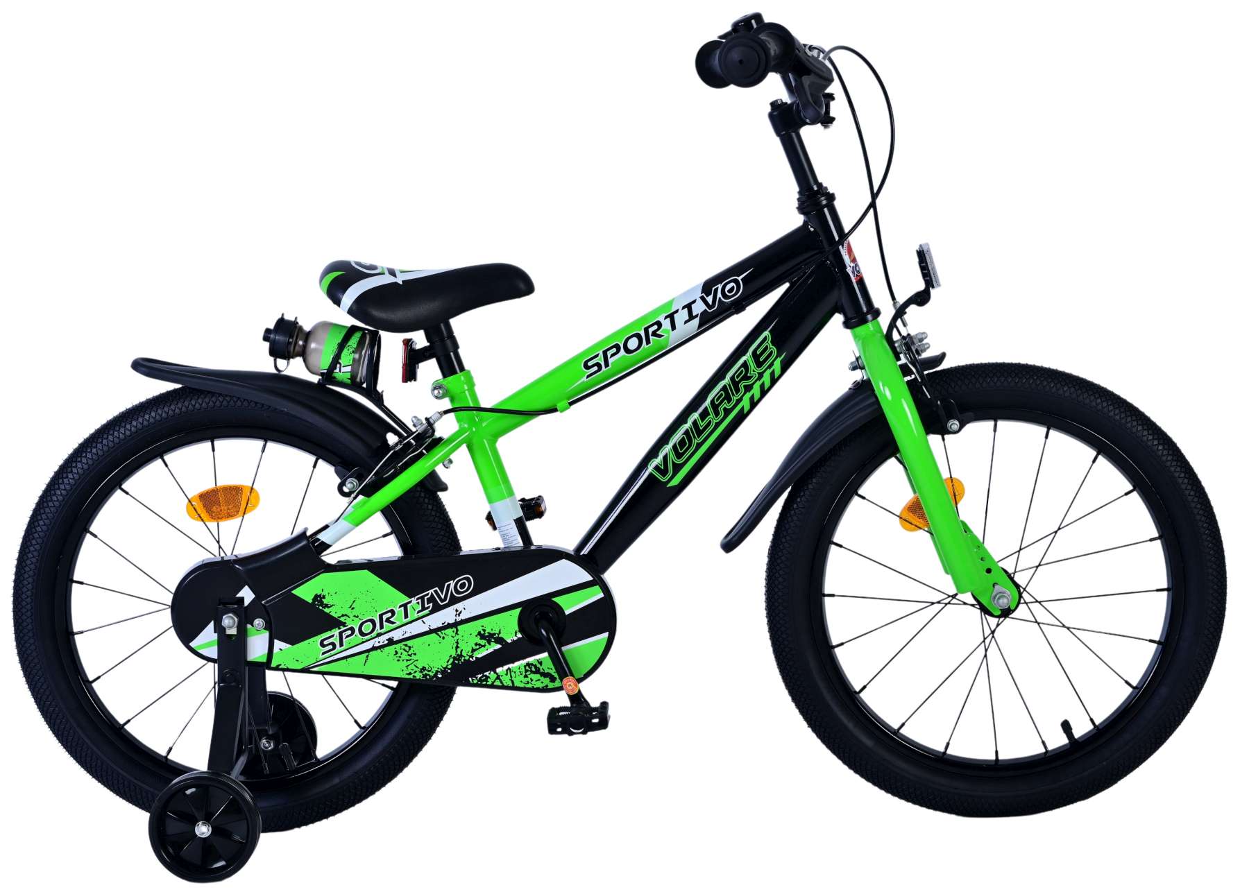 Kinderfahrrad Rocky Fahrrad für Jungen 18 Zoll Kinderrad Schwarz Grün