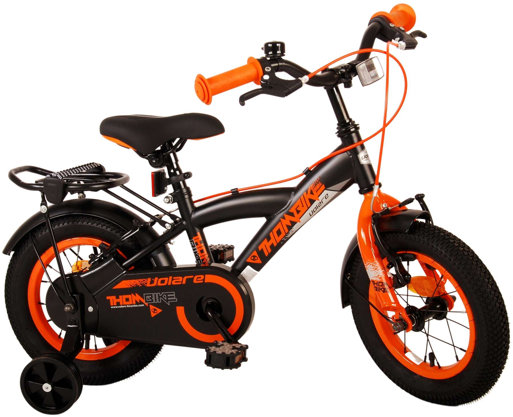 Kinderfahrrad Thombike für Jungen 12 Zoll Kinderrad in Schwarz Orange