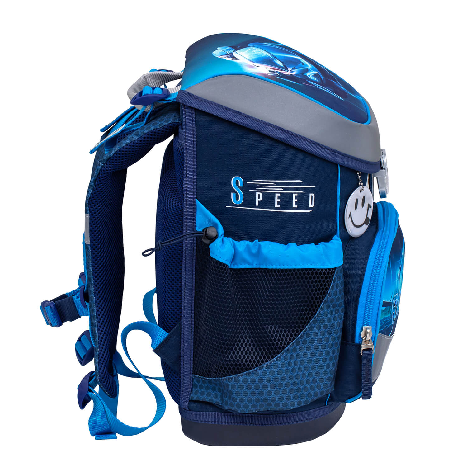 Belmil Mini-Fit ergonomisches Schulranzen-Set 4-teilig "Racing Blue Neon" mit Brustgurt Belmil Mini-Fit ergonomisches Schulranzen-Set 4-teilig "Racing Blue Neon" mit Brustgurt