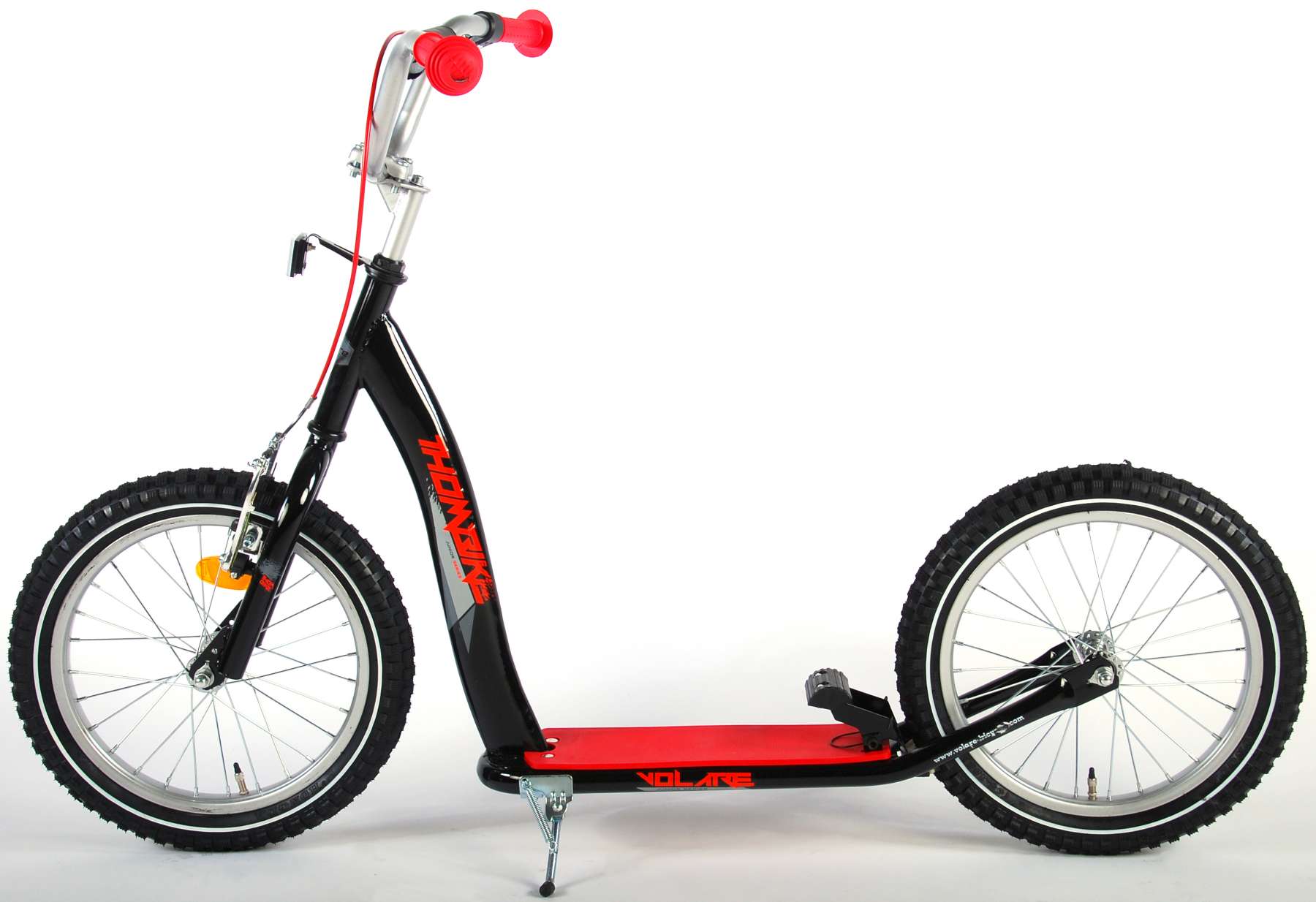 Roller 16 Zoll Kinderrad in Schwarz Rot Tretroller