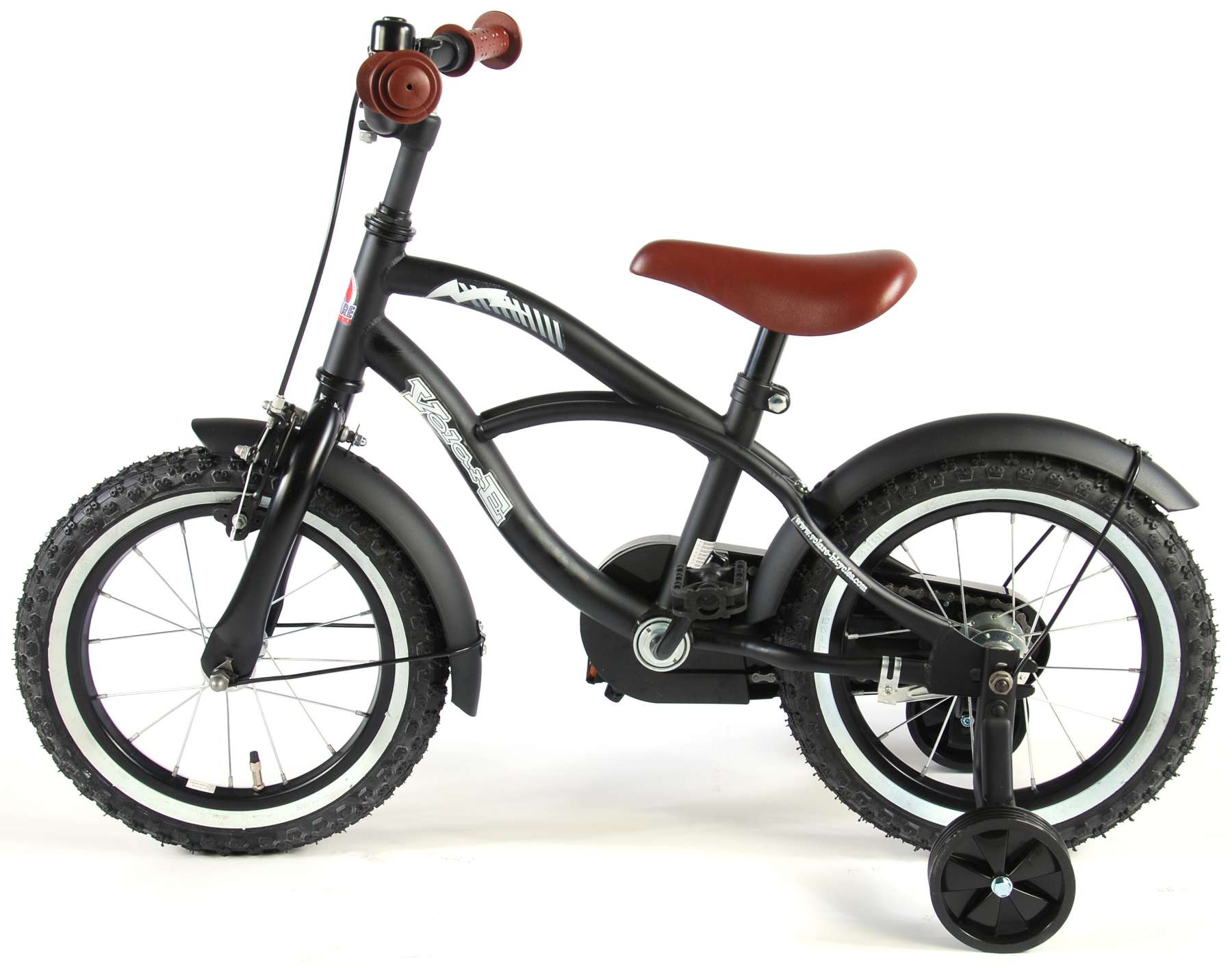 Kinderfahrrad Black Cruiser für Jungen 14 Zoll Kinderrad in Schwarz