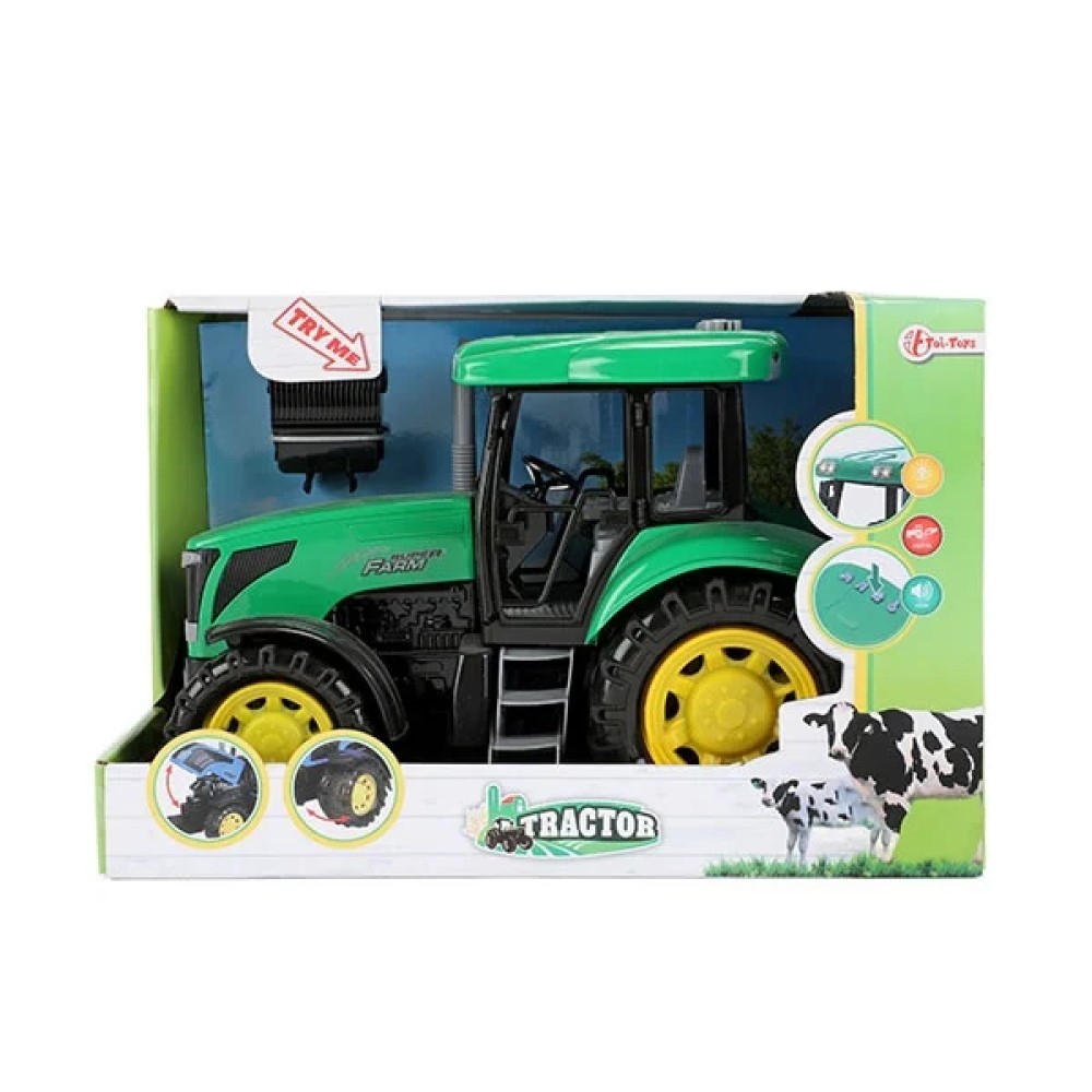 Traktor 27 cm DeLuxe Trecker grün mit Licht und Ton Schlepper 