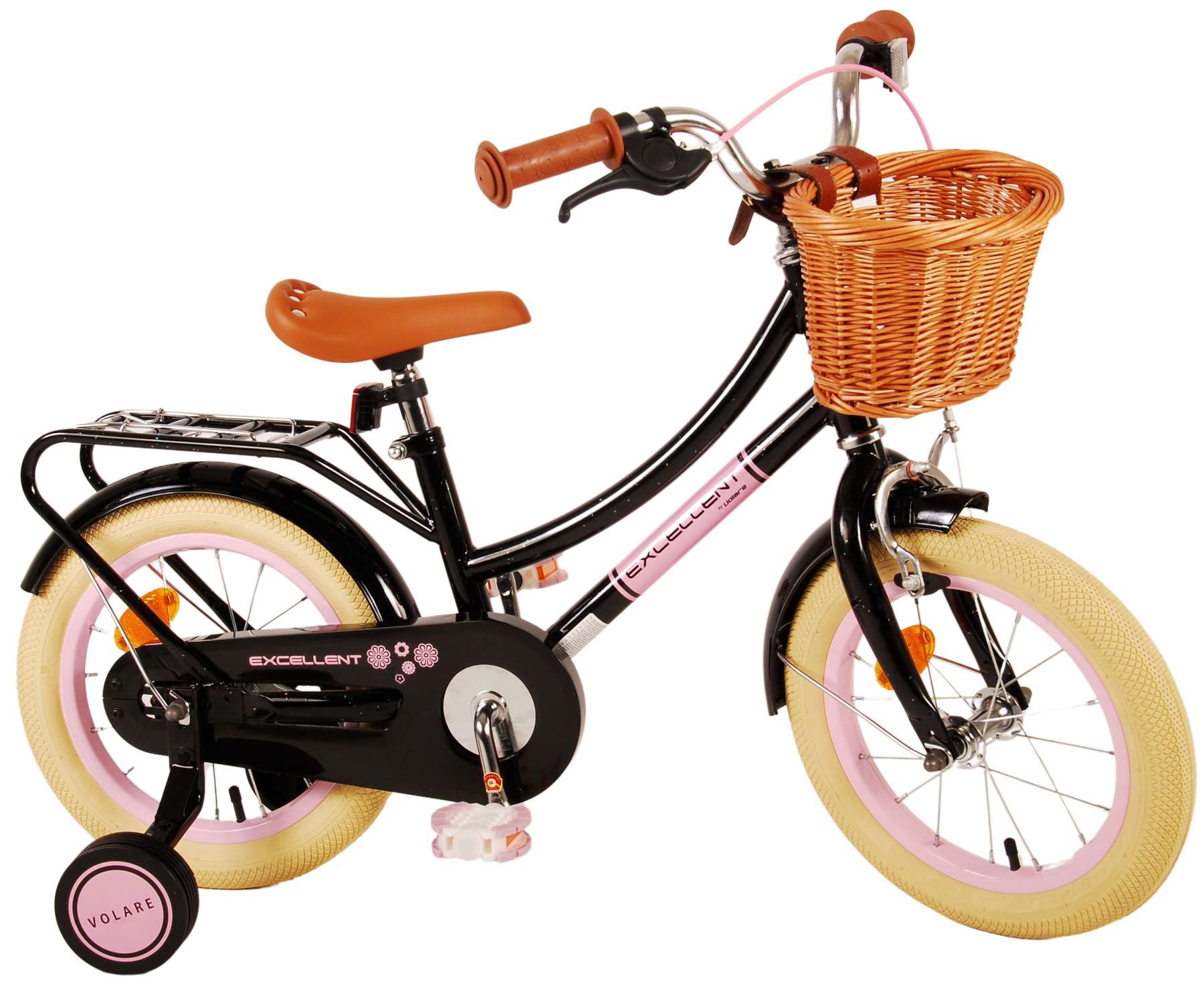 Kinderfahrrad Excellent für Mädchen 14 Zoll Kinderrad Schwarz Fahrrad