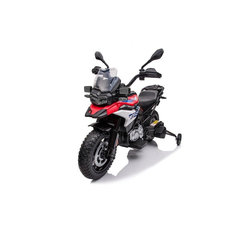 ES-Toys Elektro Kindermotorrad BMW F850 GS – 12V7A Akku – mit Stützräder, Musik und Lichter -EVA Reifen