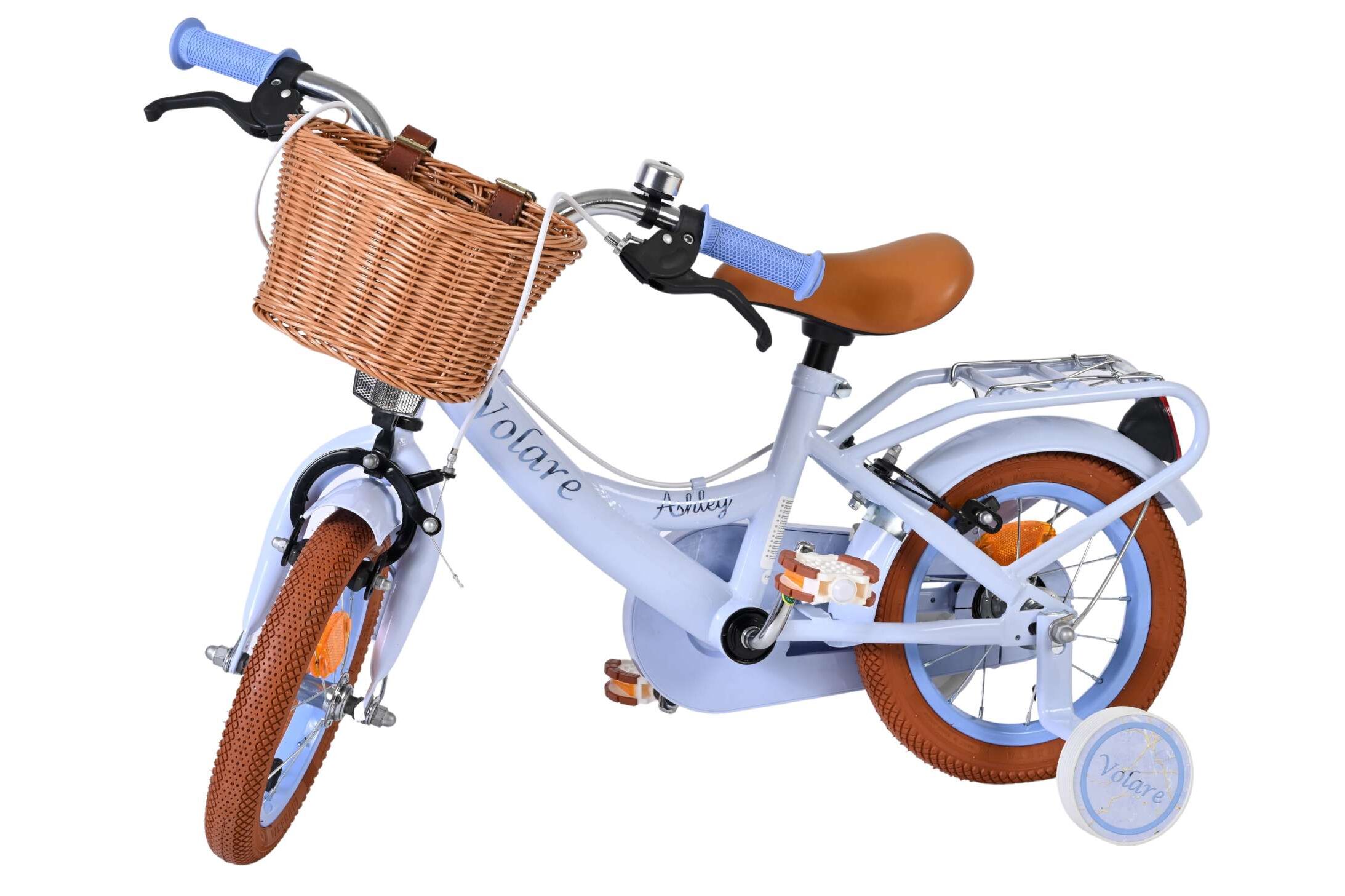 Kinderfahrrad Ashley für Mädchen 12 Zoll Kinderrad in Pastellblau, Zwei Handbremsen