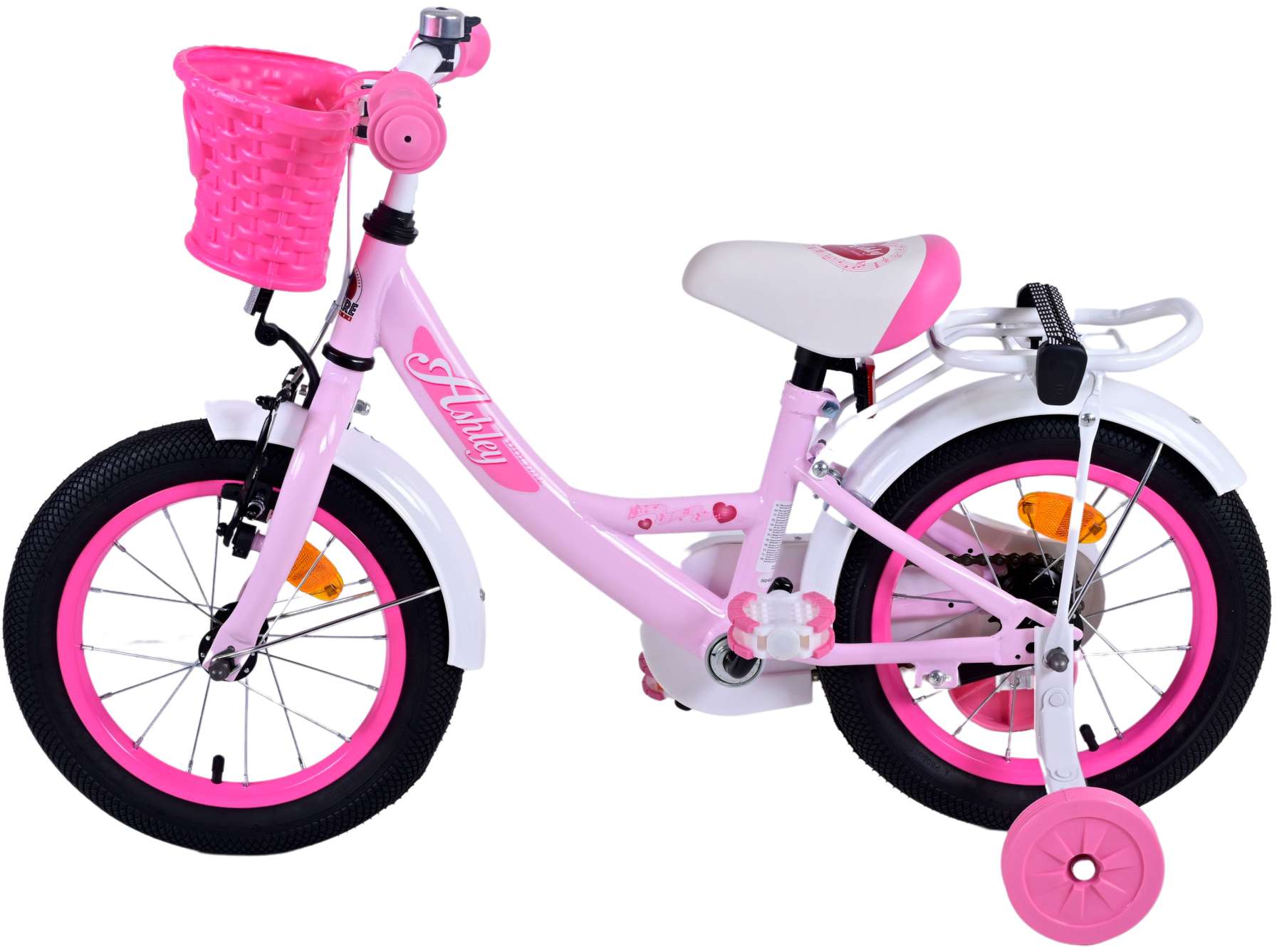 Kinderfahrrad Ashley für Mädchen 14 Zoll Kinderrad in Rosa