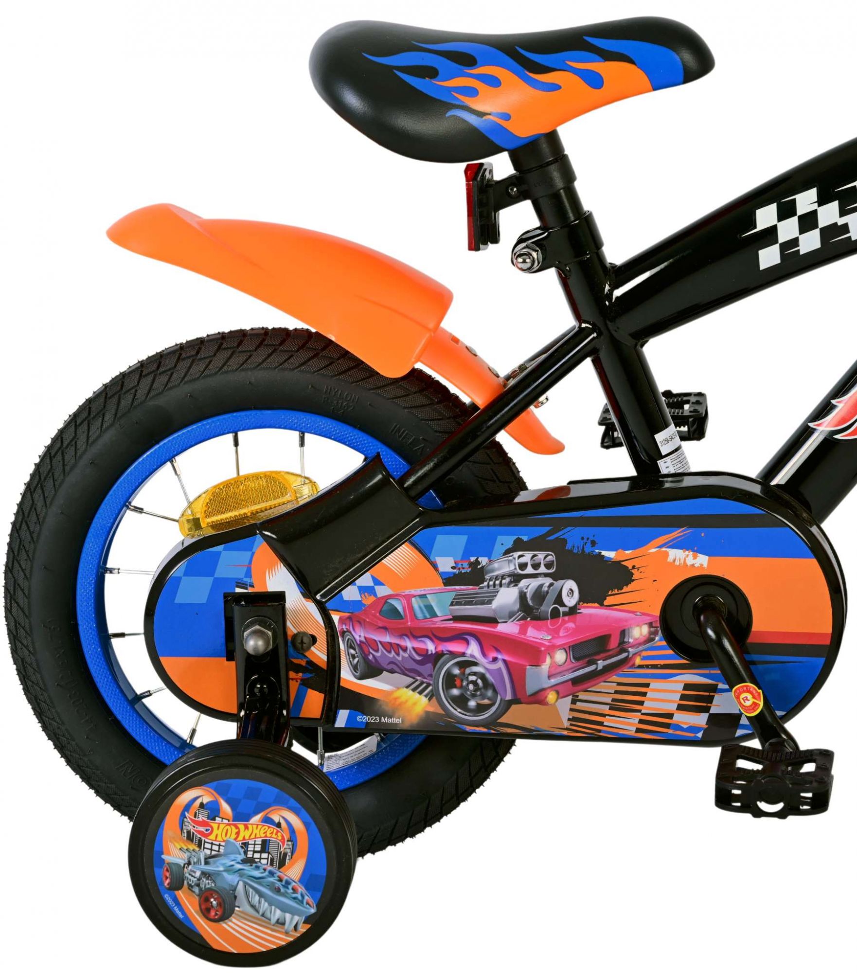 Kinderfahrrad Hot Wheels für Jungen Fahrrad 12 Zoll Kinderrad Schwarz