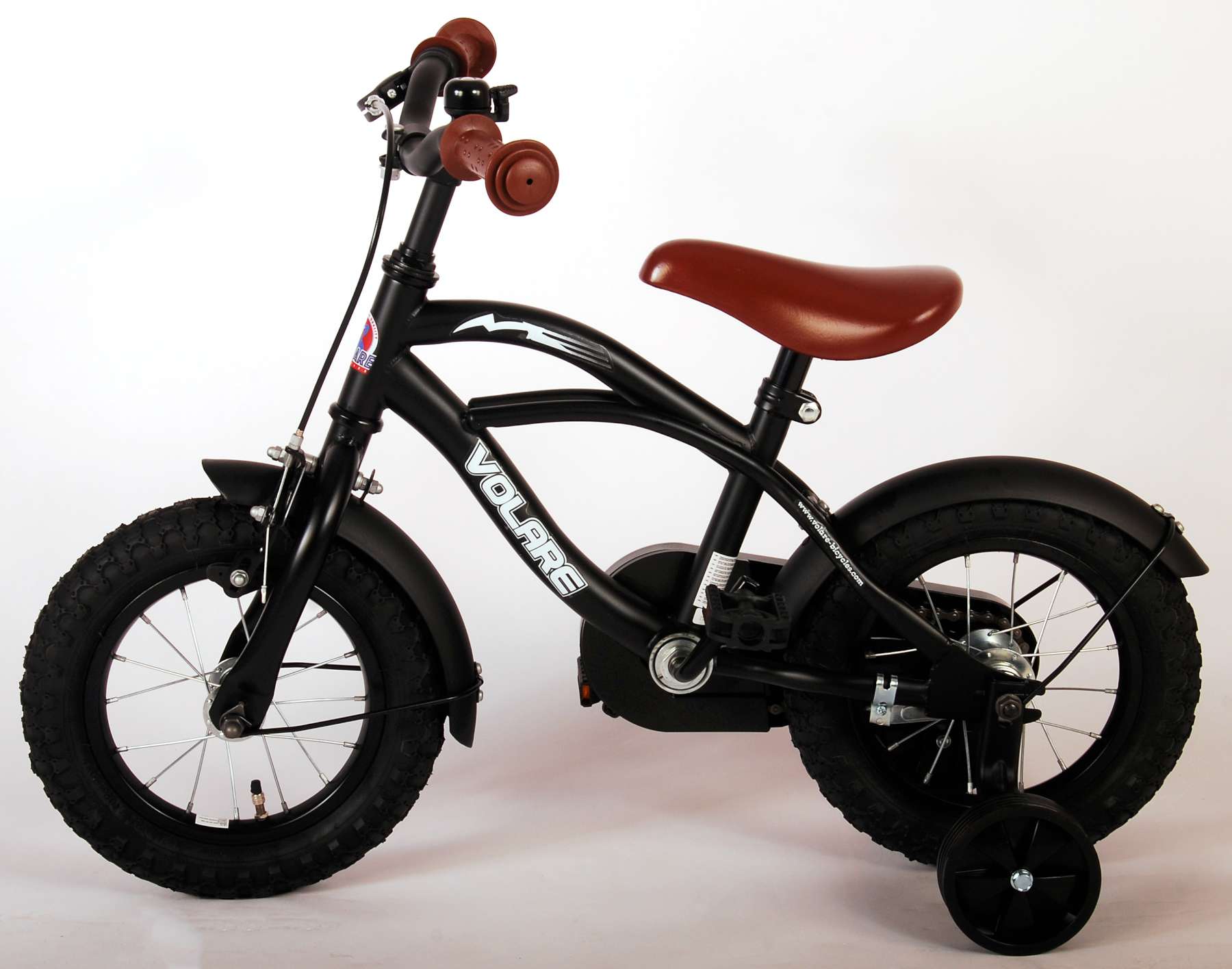 Kinderfahrrad Black Cruiser für Jungen 12 Zoll Kinderrad in schwarz