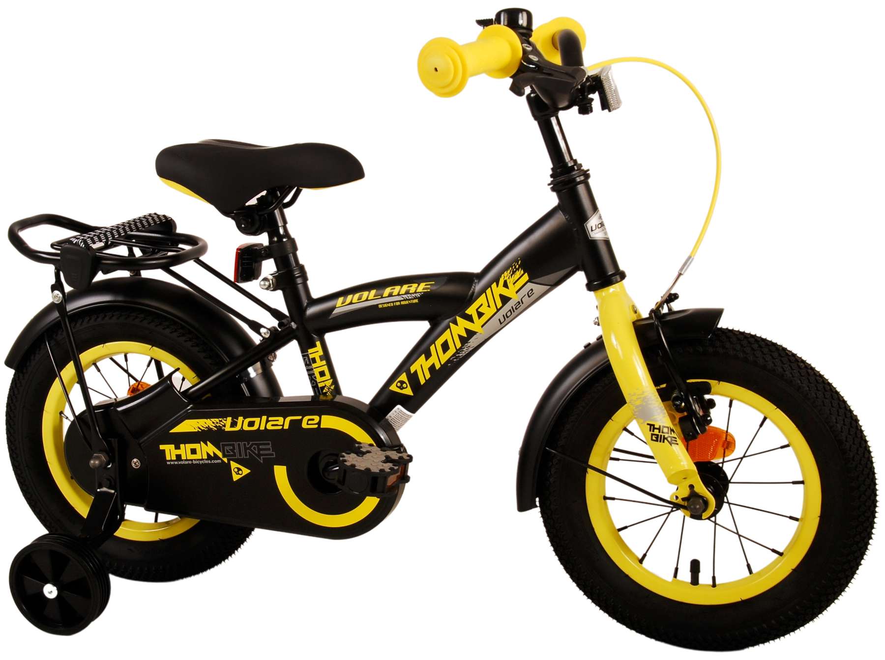 Kinderfahrrad Thombike für Jungen 12 Zoll Kinderrad in Schwarz Gelb