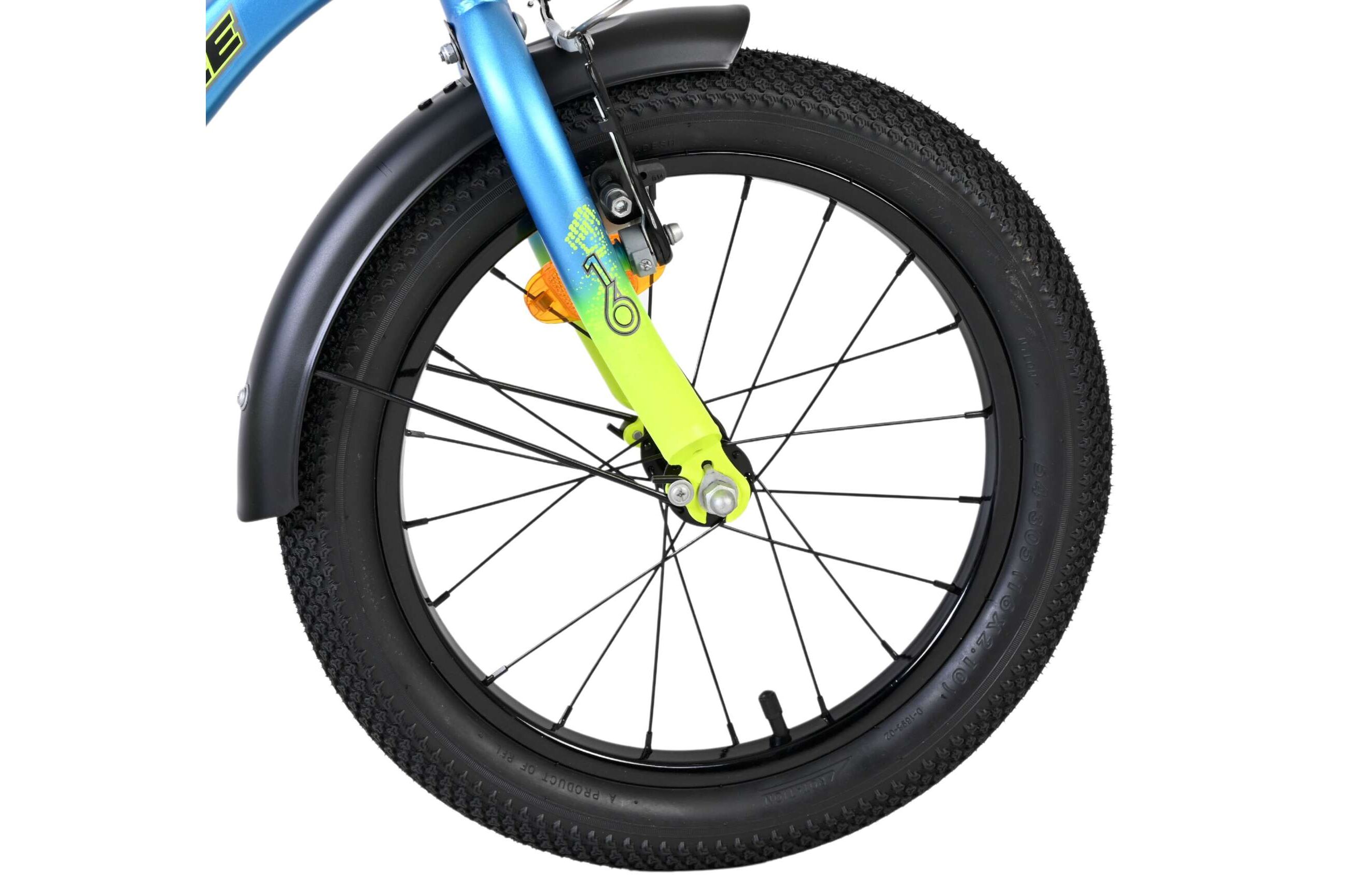 Volare Kinderfahrrad Thombike für Jungen 16 Zoll Kinderrad in Blau-Gelb