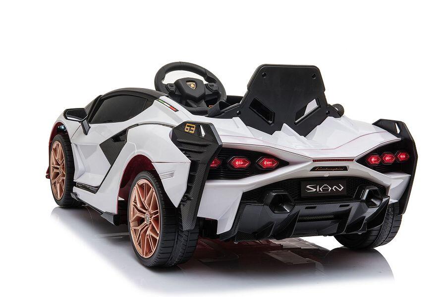 ES-Toys Elektro Kinderauto „Lamborghini Sian“ – lizenziert – 12V Akku, 2 Motoren- 2,4Ghz Fernsteuerung, MP3, Ledersitz+EVA – Weiss ES-Toys Elektro Kinderauto „Lamborghini Sian“ – lizenziert – 12V Akku, 2 Motoren- 2,4Ghz Fernsteuerung, MP3, Ledersitz+EVA – Weiss