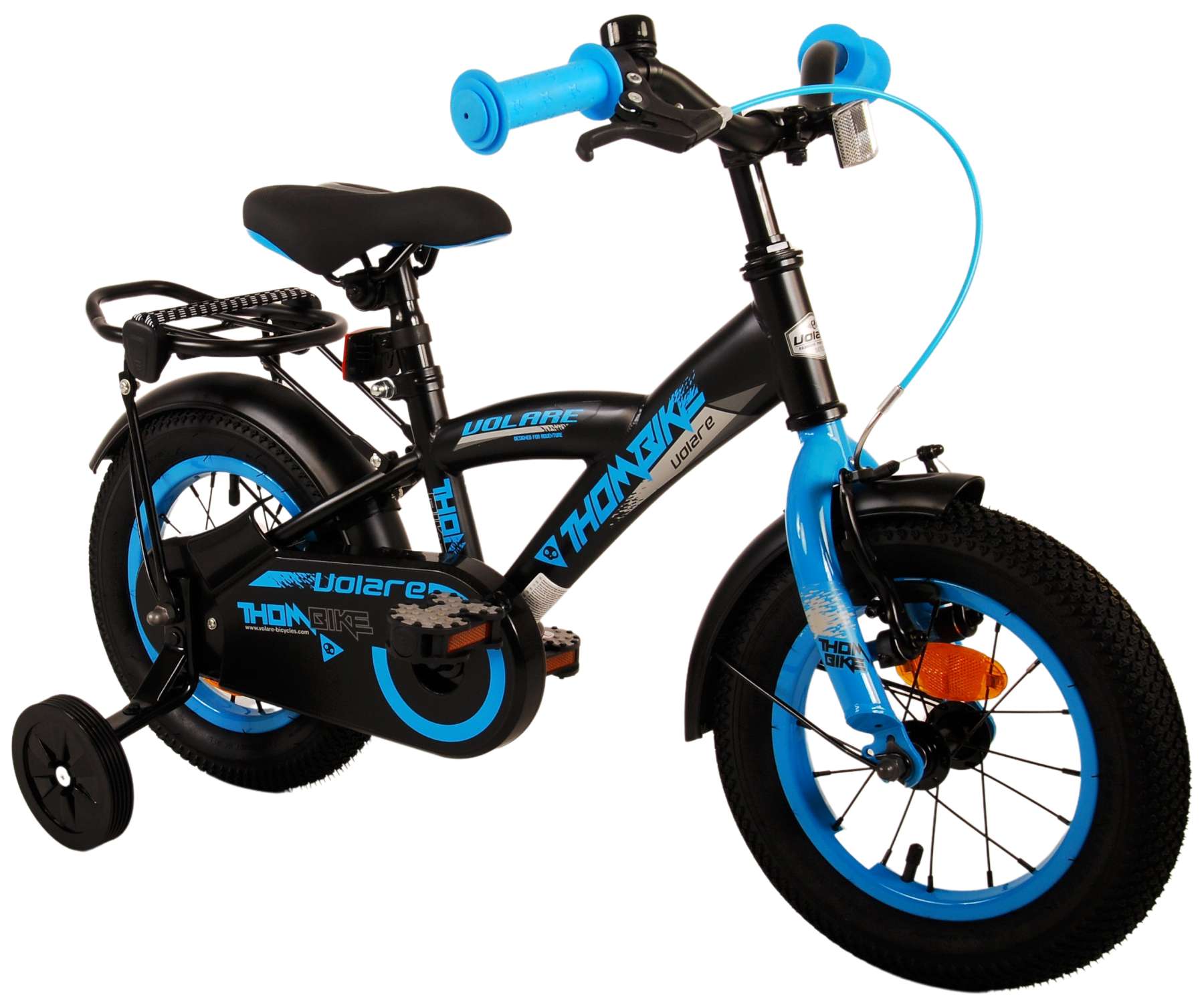 Kinderfahrrad Thombike für Jungen 12 Zoll Kinderrad in Schwarz Blau