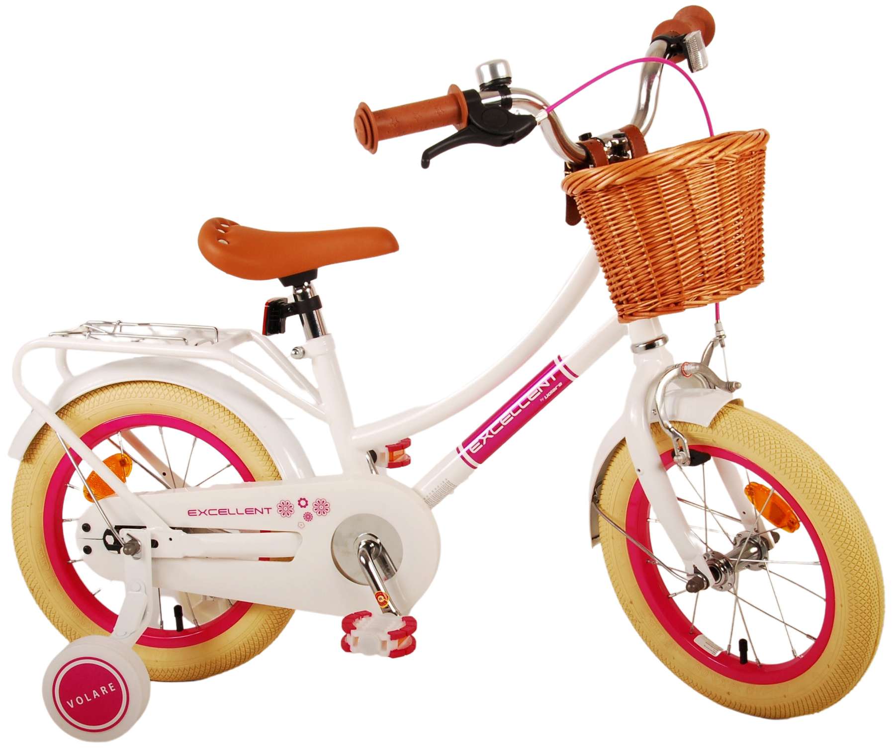 Kinderfahrrad Excellent für Mädchen 14 Zoll Kinderrad in Weiß Fahrrad