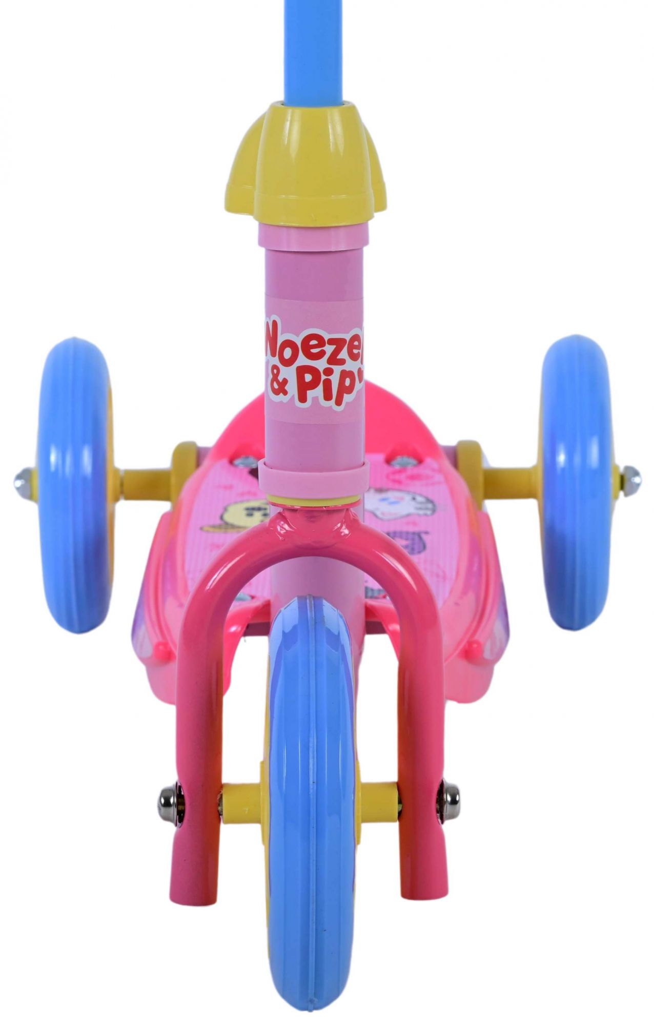 Woezel & Pip Scooter für Mädchen Kinderrad in Rosa Blau Gelb