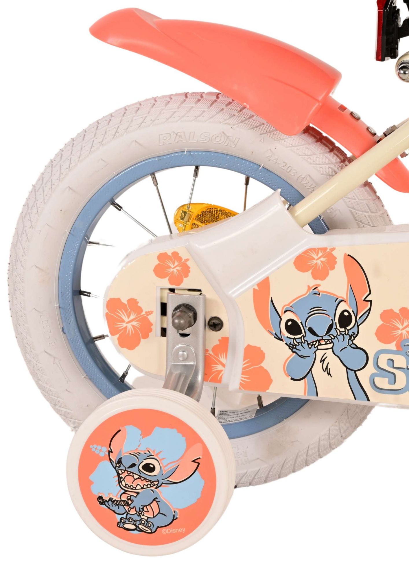 Kinderfahrrad Disney Stitch Mädchen 12 Zoll Kinderrad Cremefarbend