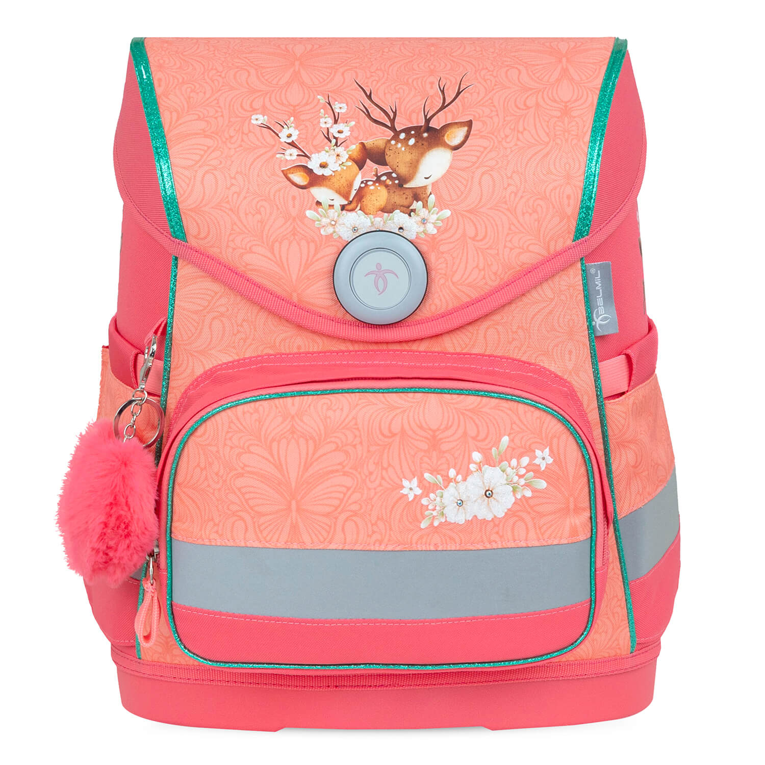 Rucksack Compact ergonomisches Schulranzen-Set 4-teilig "Cute Doe"