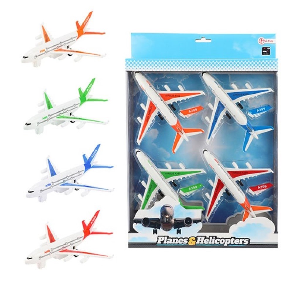 Flugzeug - Set aus 4 farbigen Flugzeugen