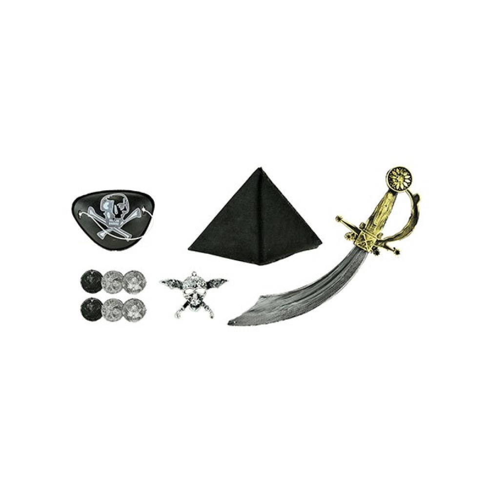 Kinder-Kostüm Pirat mit Schwert und Schatz