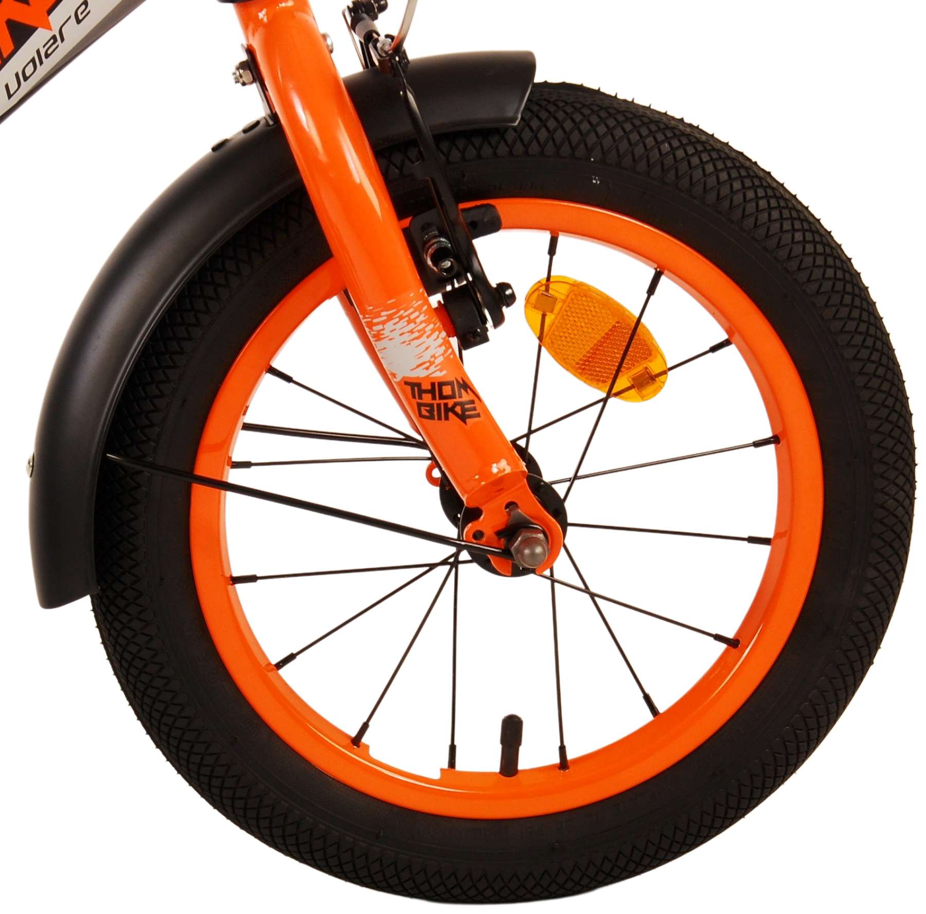 Kinderfahrrad Thombike für Jungen 14 Zoll Kinderrad in Schwarz Orange