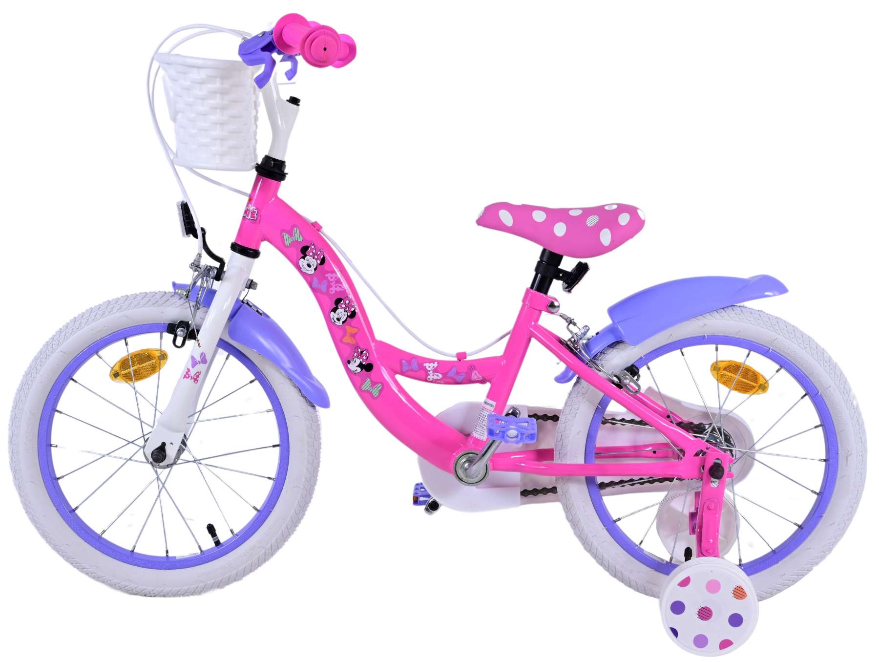 Kinderfahrrad Disney Minnie Fahrrad für Mädchen 16 Zoll Kinderrad Rosa