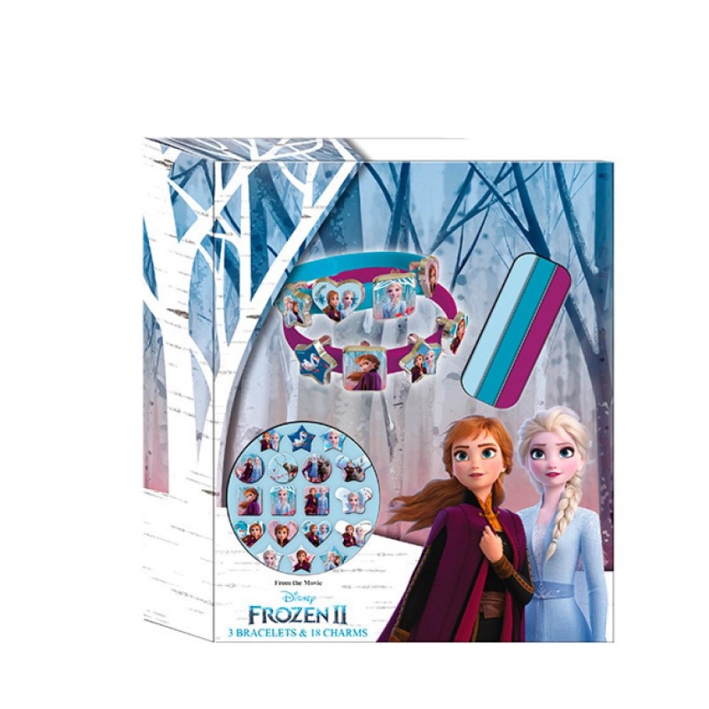 Armbänder Frozen die Eiskönigin 3 Stück und 18 Anhänger Elsa Anna