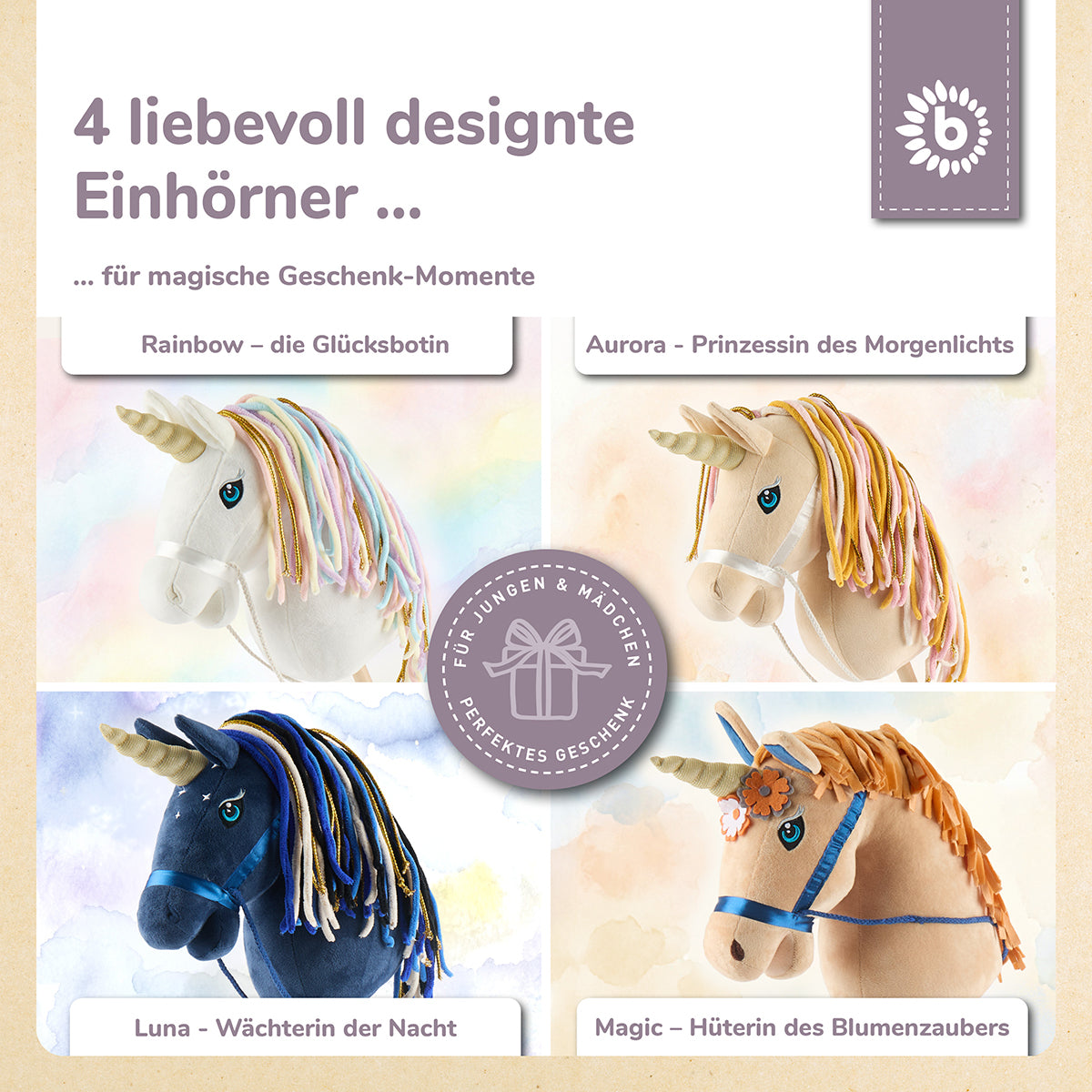 Steckentier Einhorn Rainbow weiß Steckentier Einhorn Rainbow weiß
