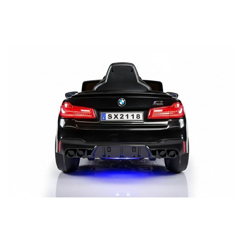 ES-Toys Elektro Kinderfahrzeug „BMW M5 Drift Version“ – lizenziert – 2x 12V7A Akku, 2 Motoren- 2,4Ghz Fernsteuerung, MP3, Ledersitz+EVA