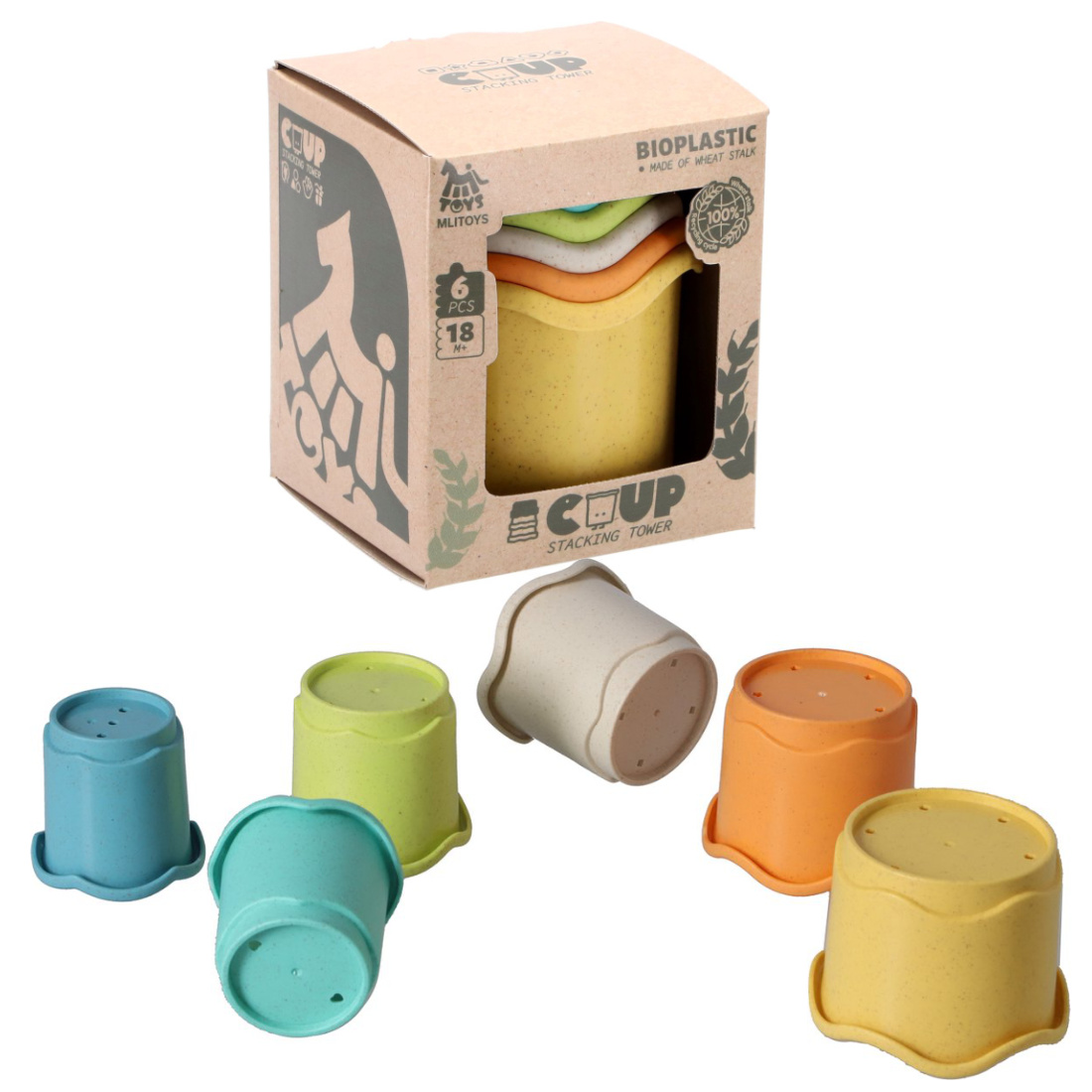 Stapelturm Stapelbecher Biokunststoff 6 Teile Stapelturm Stapelbecher Biokunststoff 6 Teile