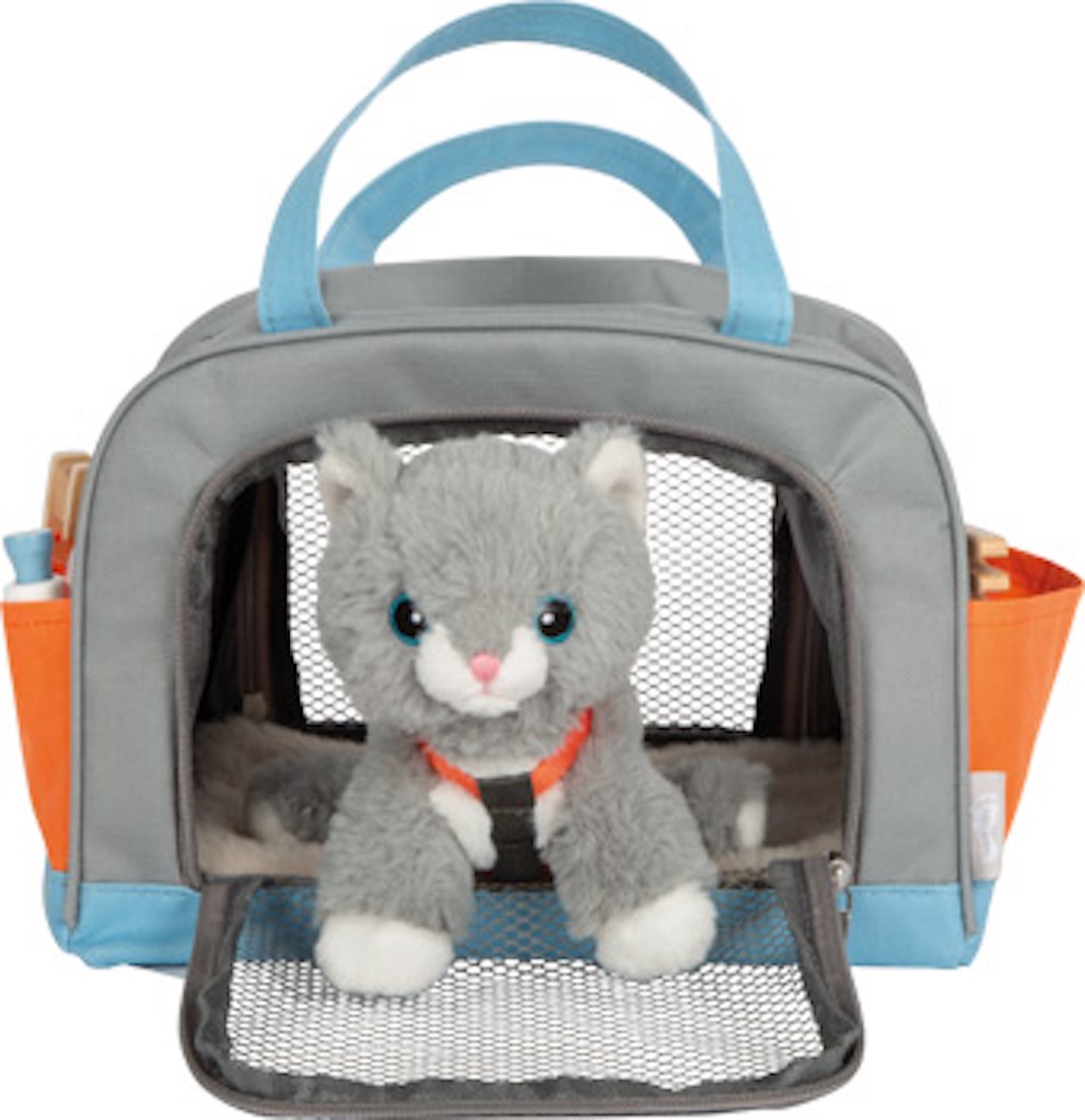 Katze mit Tasche und Pflege-Set Katze mit Tasche und Pflege-Set