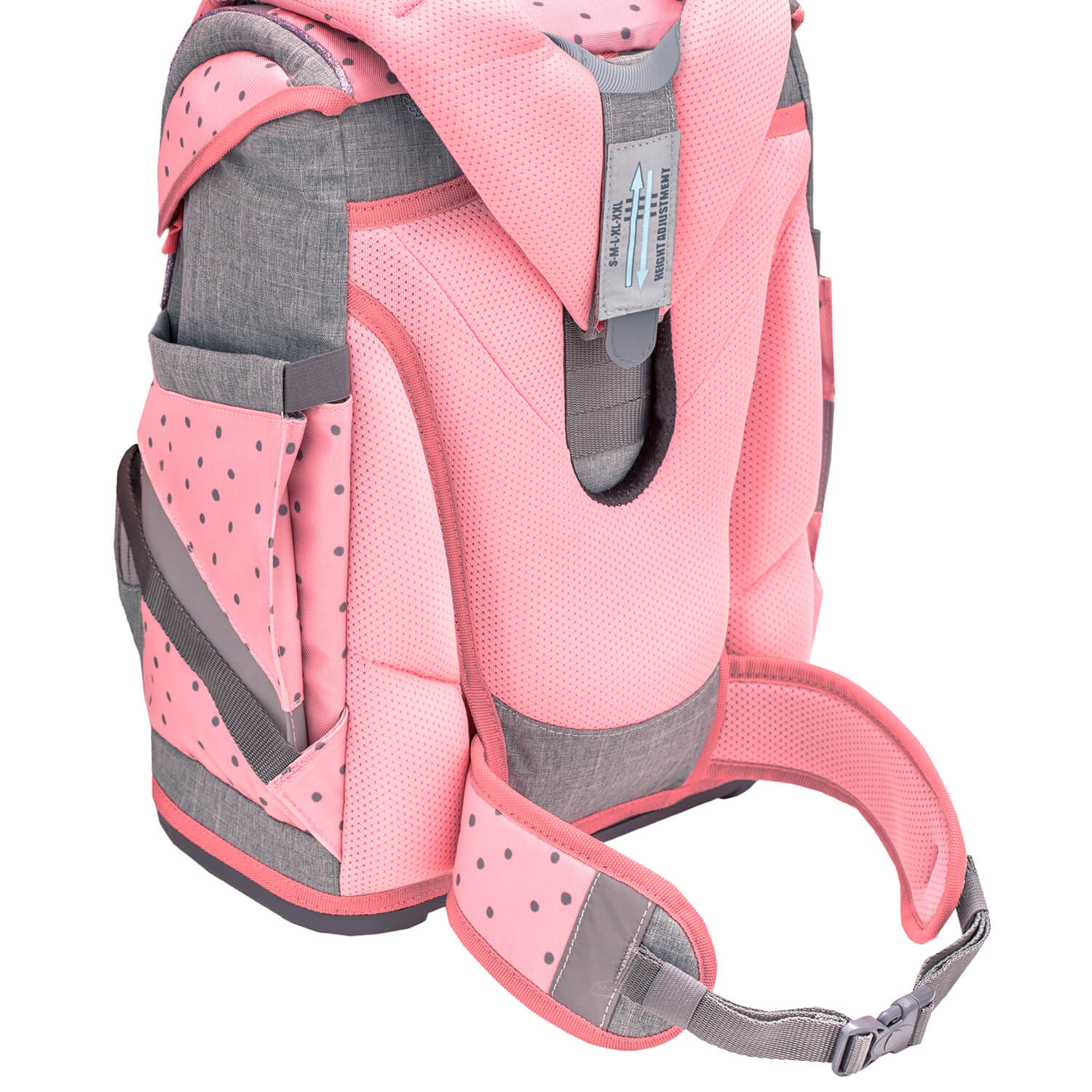 Rucksack Smarty ergonomisches Schulranzen Set 5-teilig Pink Dots 2