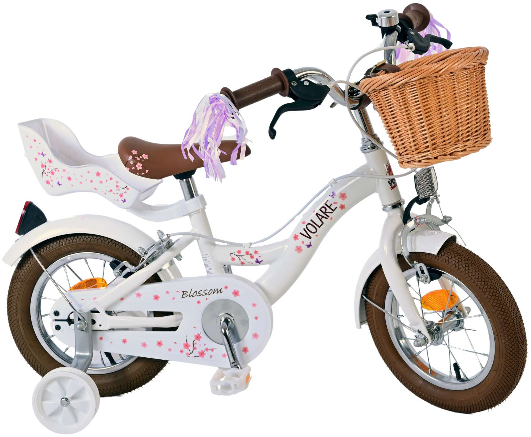 Kinderfahrrad Blossom für Mädchen 12 Zoll Kinderrad in Weiß